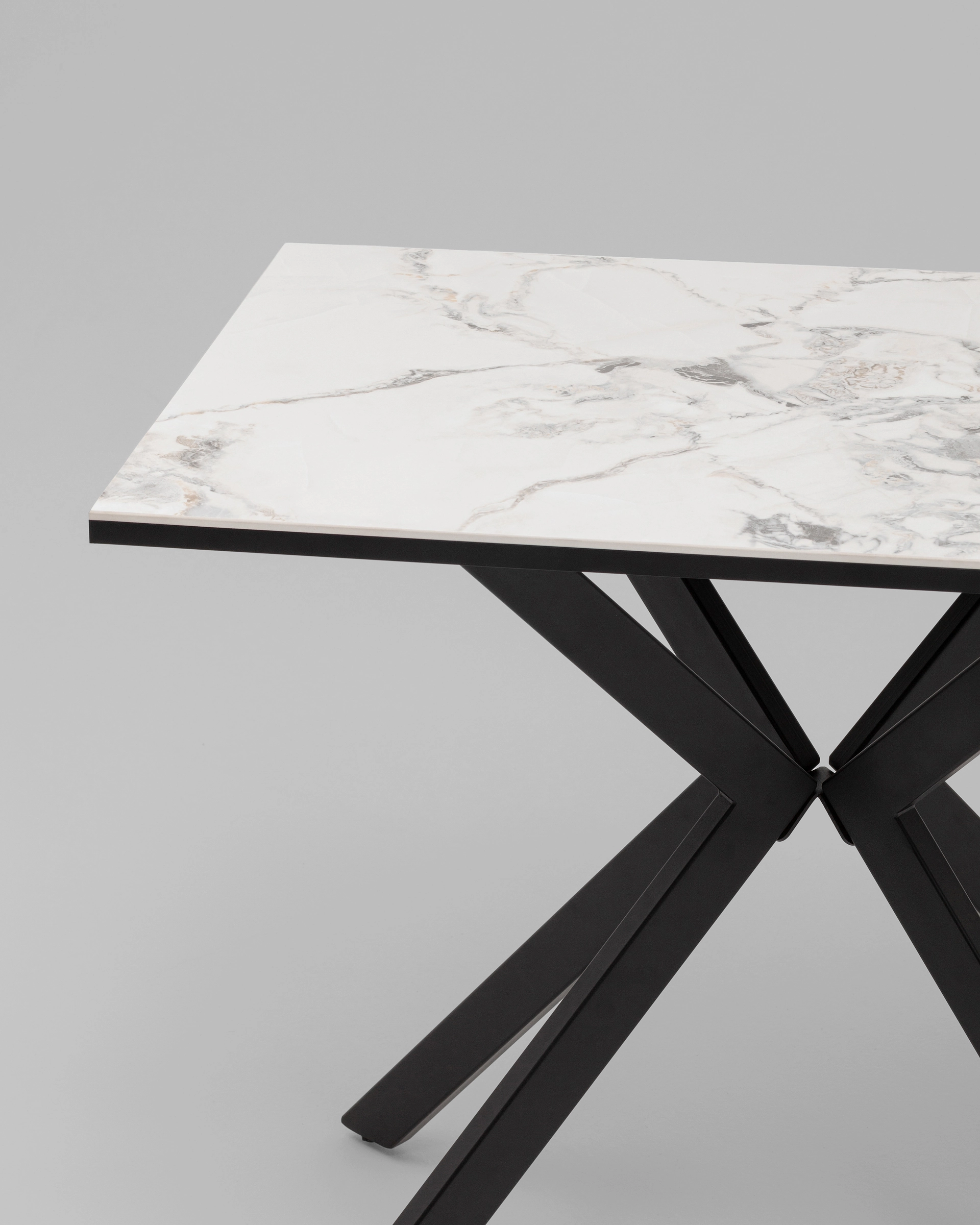 Стол Мармер мини нераскладной 90х60х75 см, GOLD JADE, подстолье металл черный