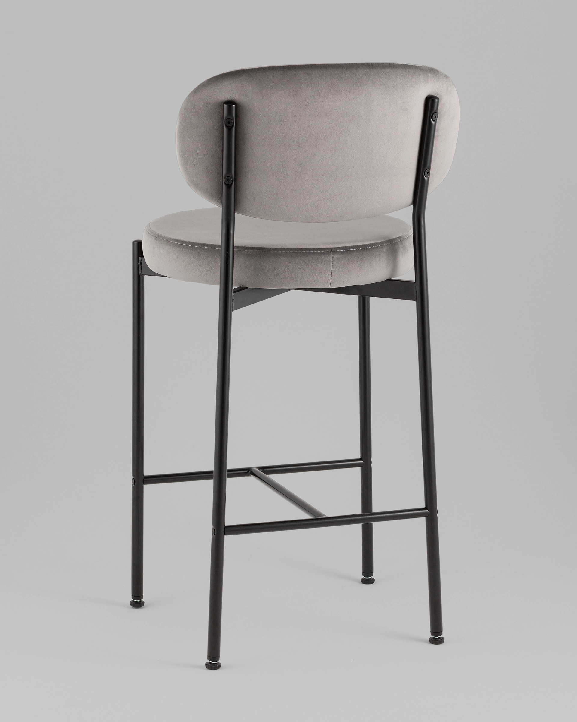 Стул полубарный Бриф VD велюр серый