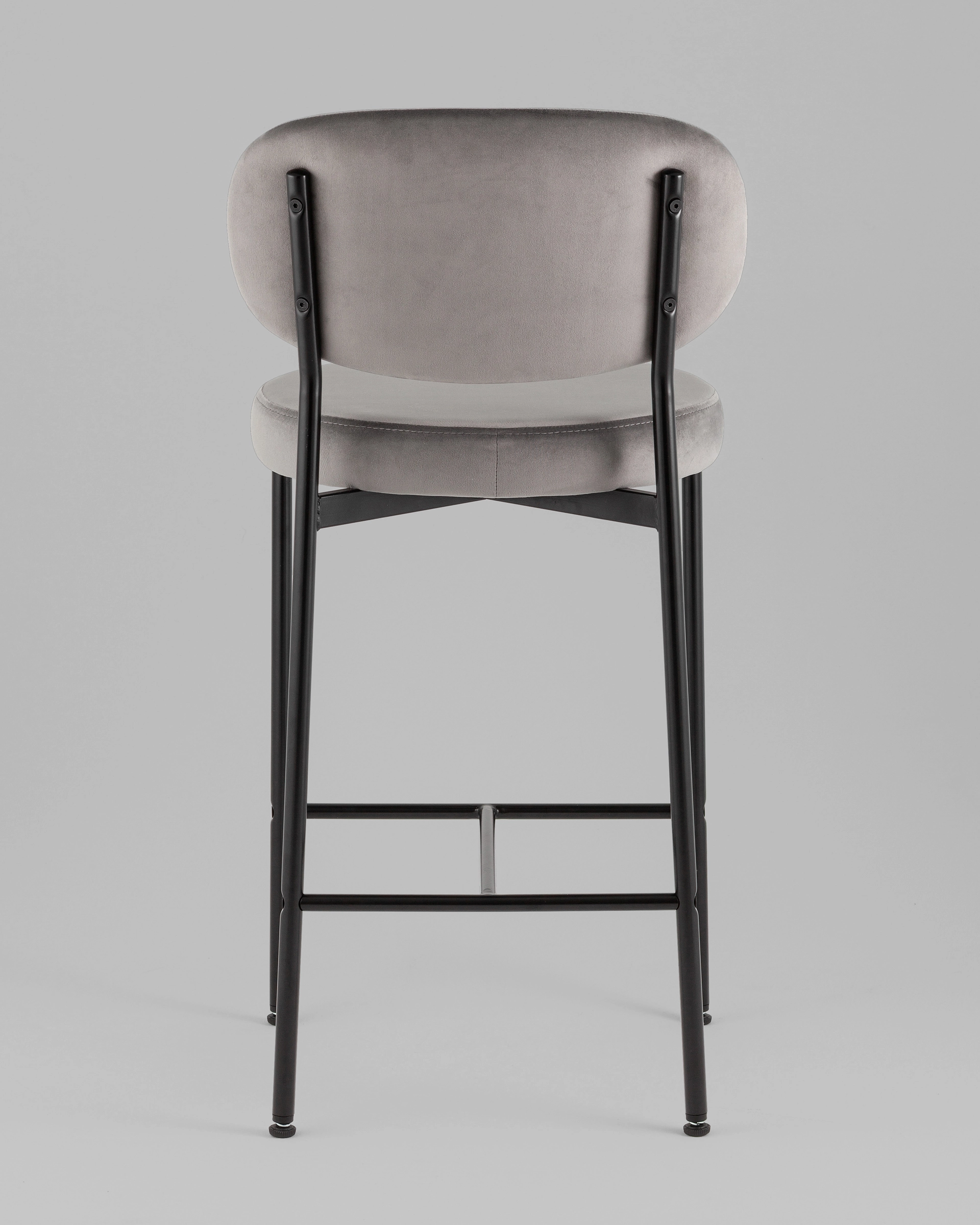 Стул полубарный Бриф VD велюр серый