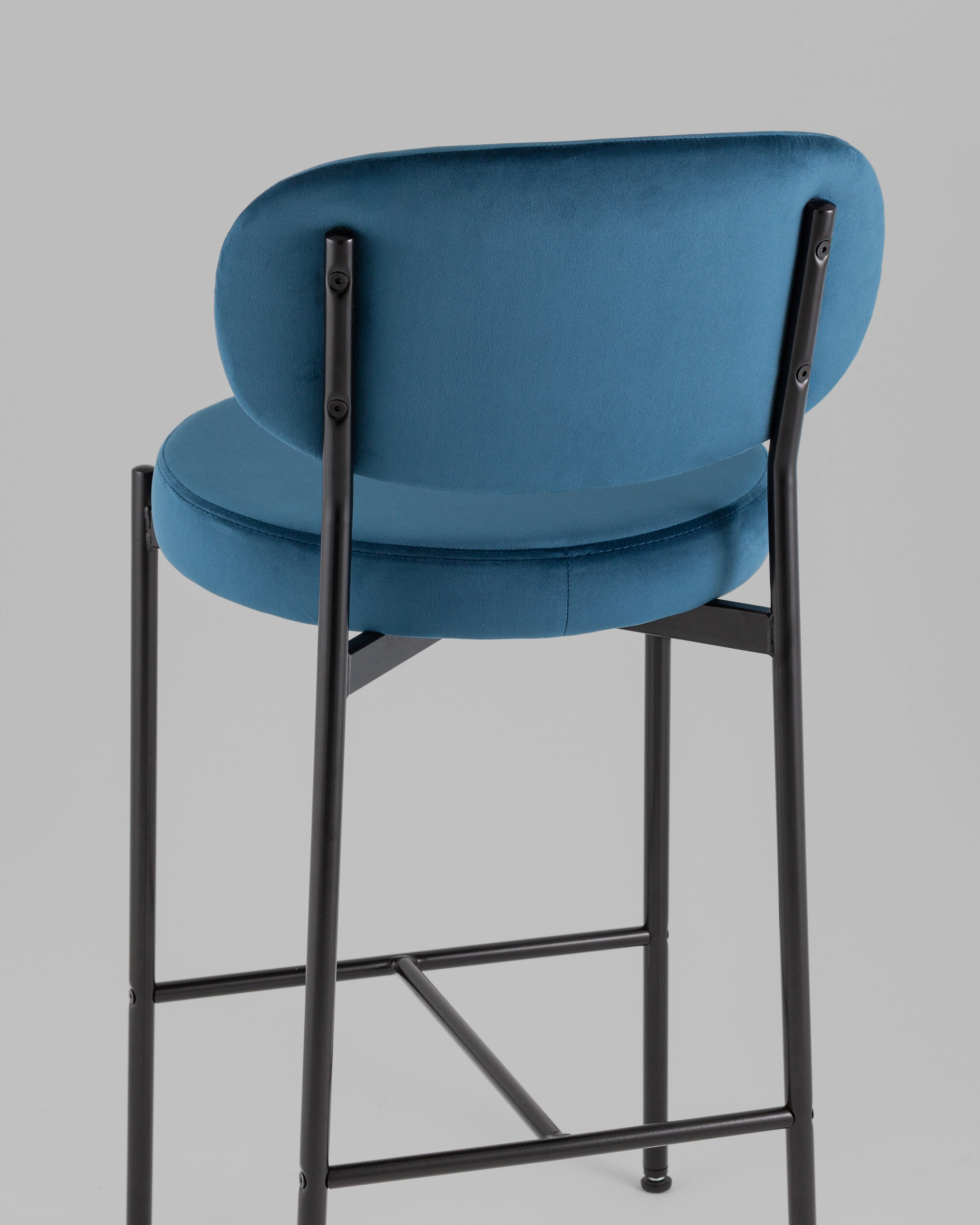 Стул полубарный Бриф VD велюр синий