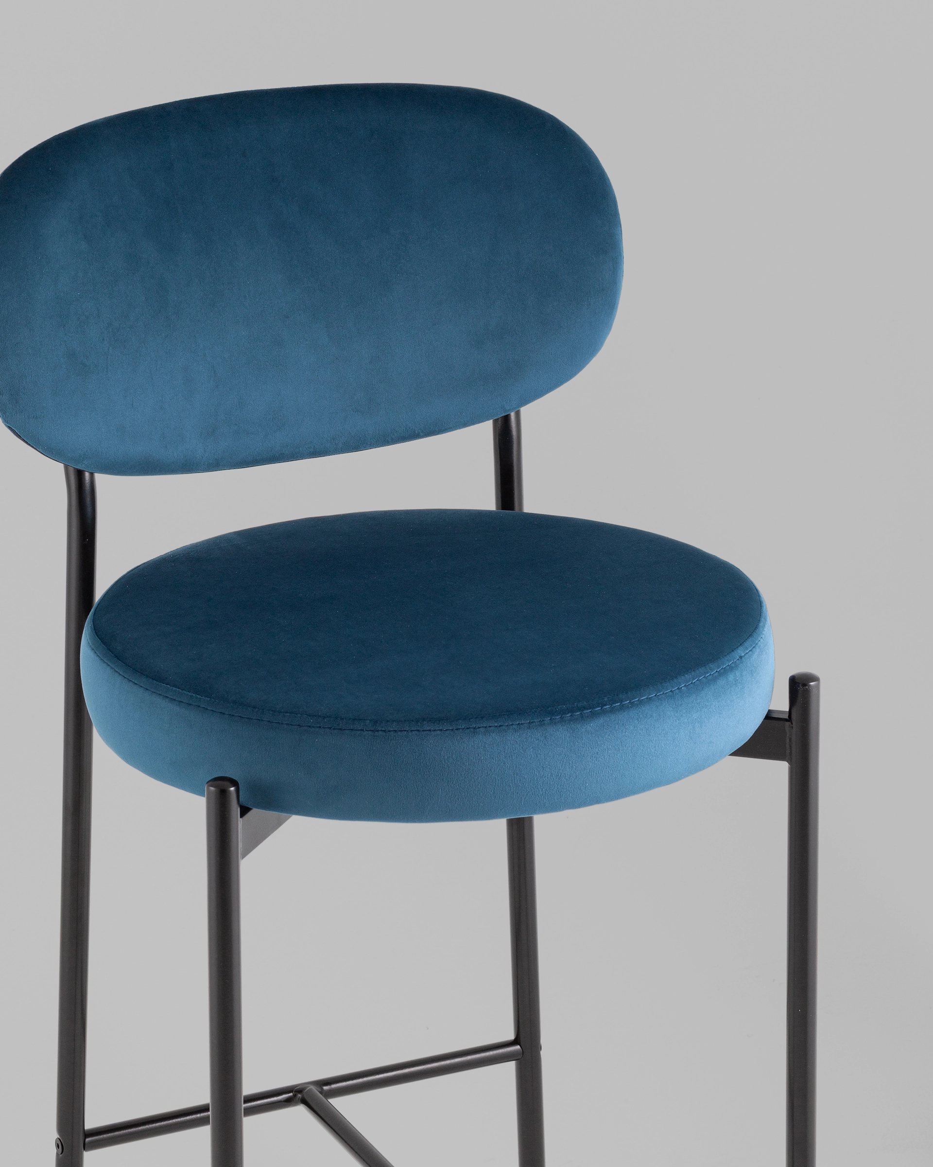 Стул полубарный Бриф VD велюр синий