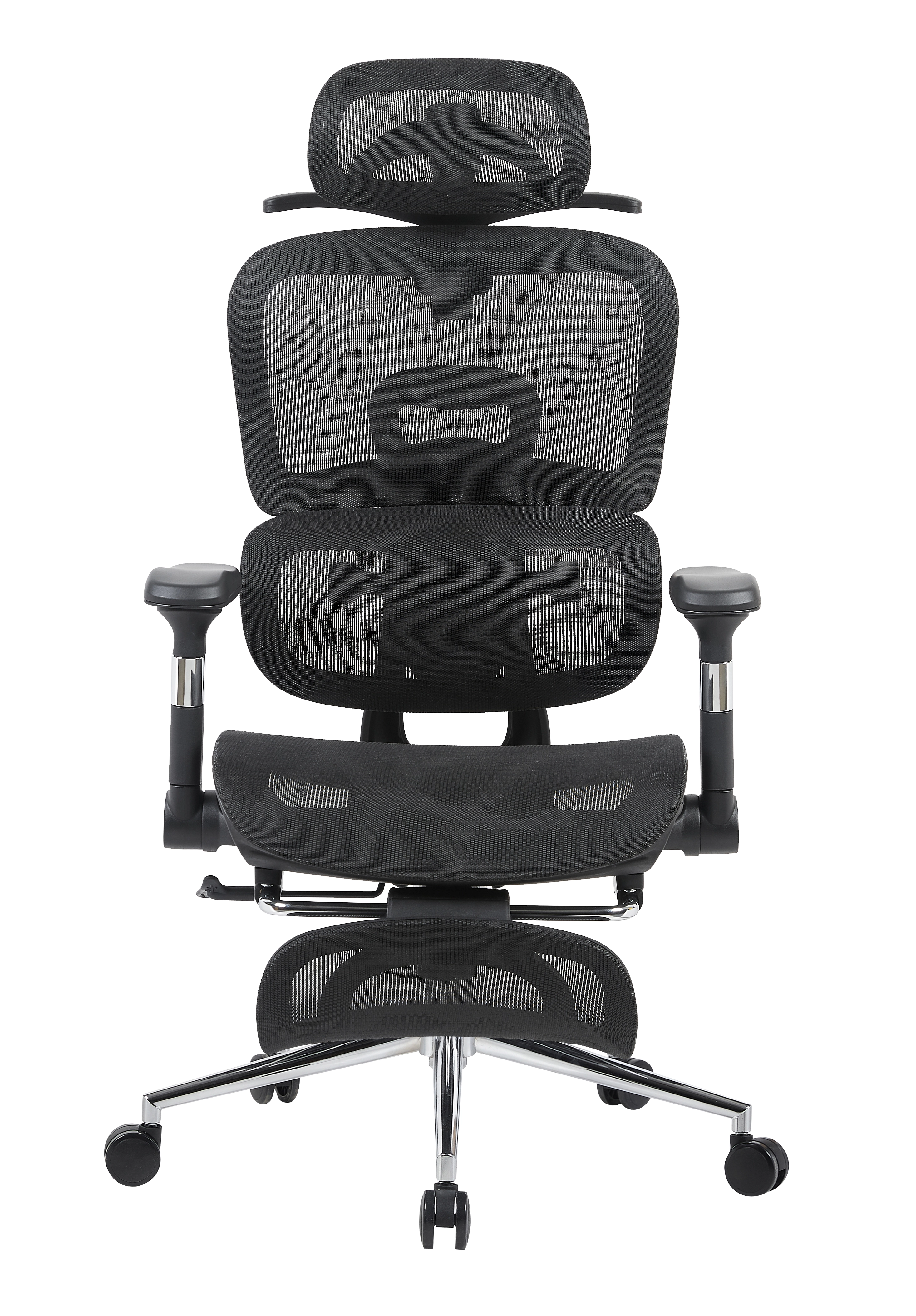Кресло офисное TopChairs Stich с оттоманкой черный