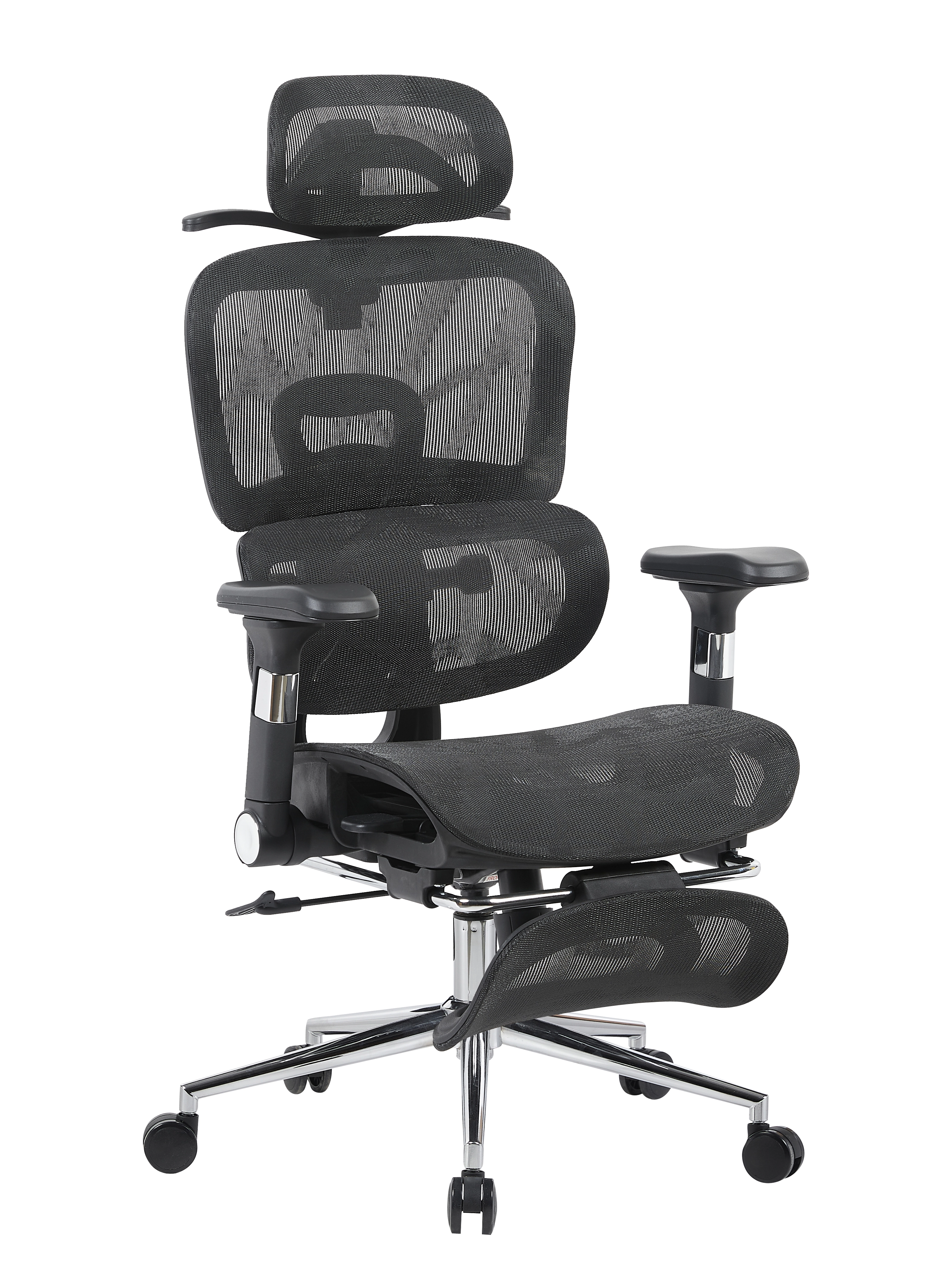 Кресло офисное TopChairs Stich с оттоманкой черный