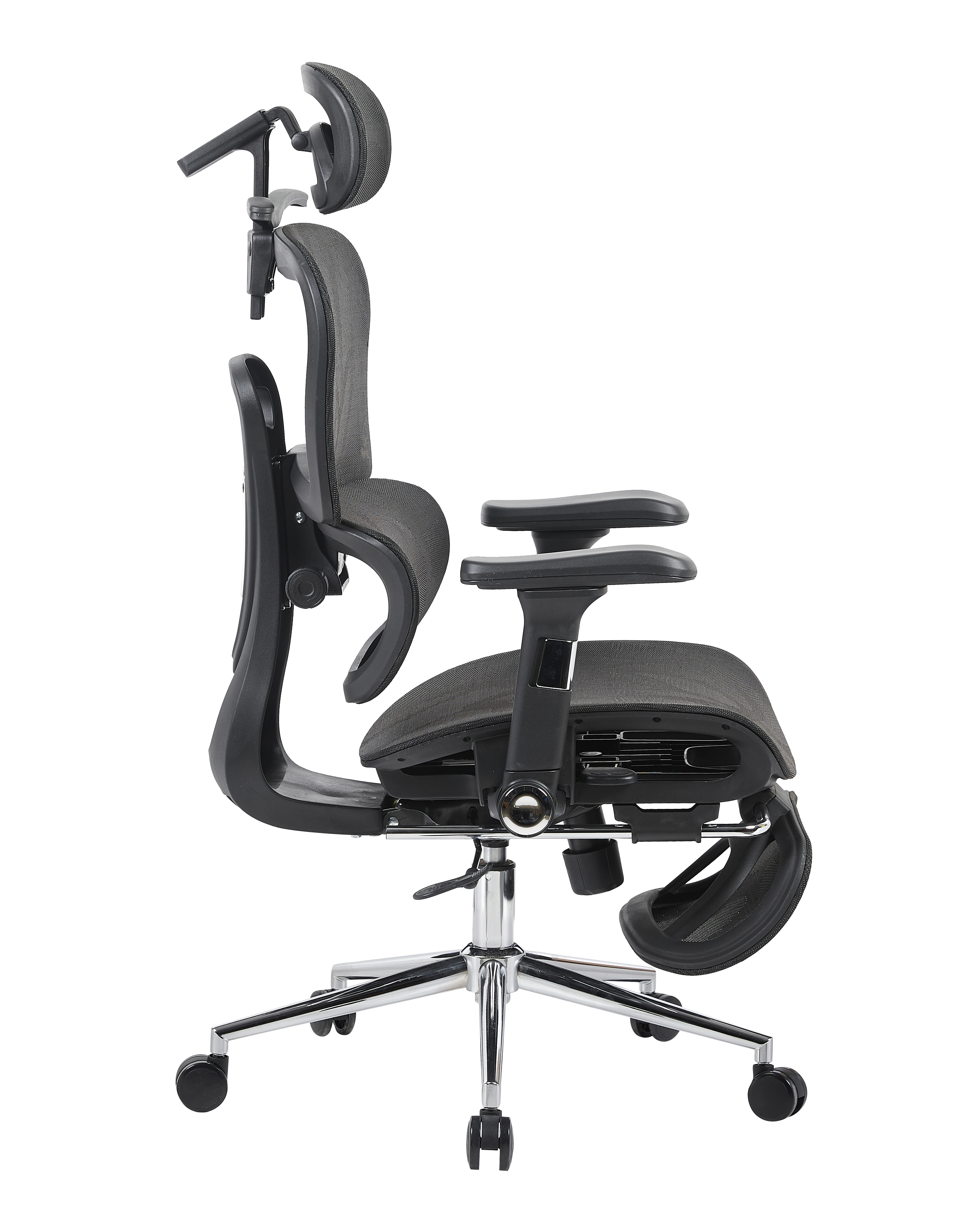 Кресло офисное TopChairs Stich с оттоманкой черный