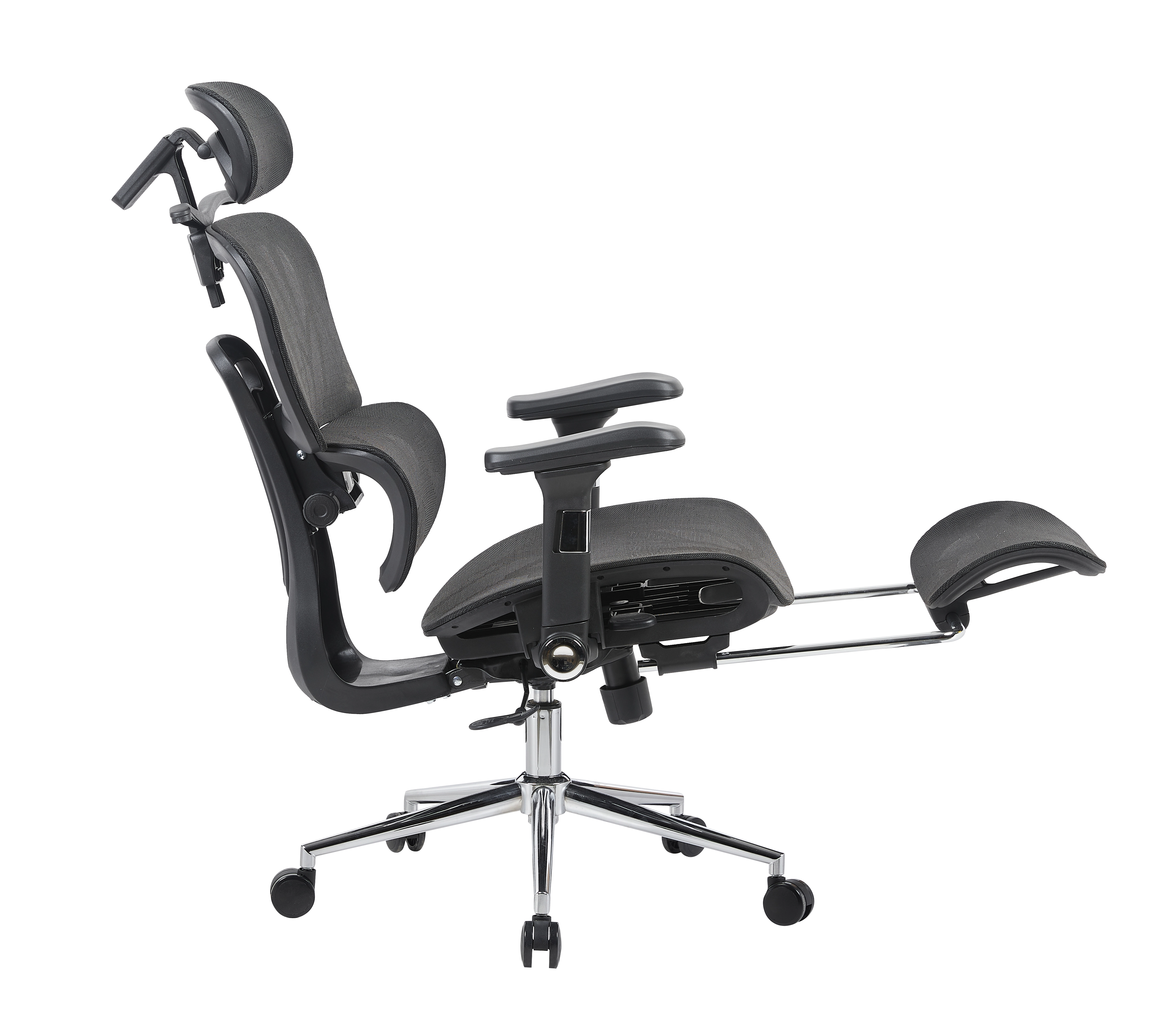 Кресло офисное TopChairs Stich с оттоманкой черный