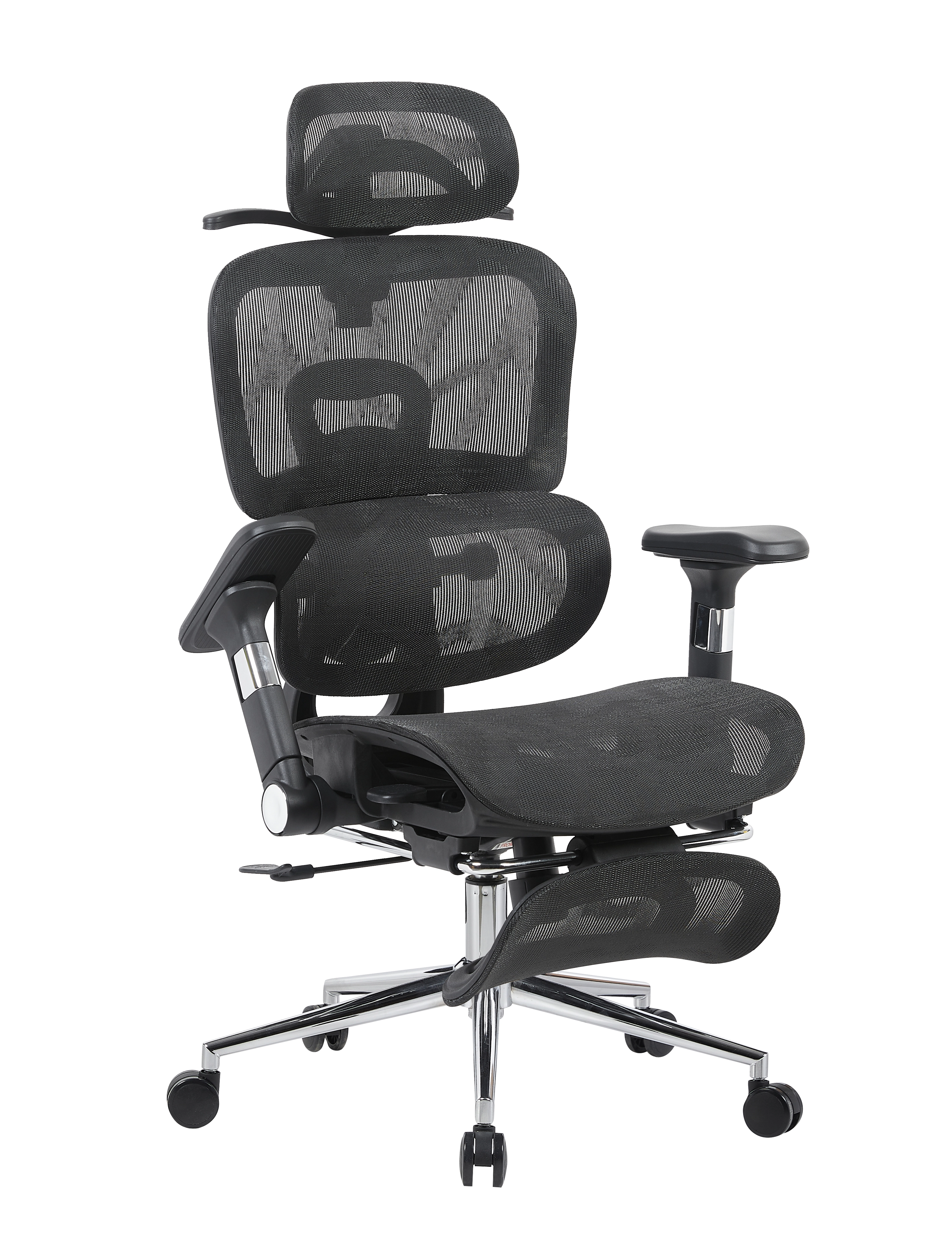 Кресло офисное TopChairs Stich с оттоманкой черный