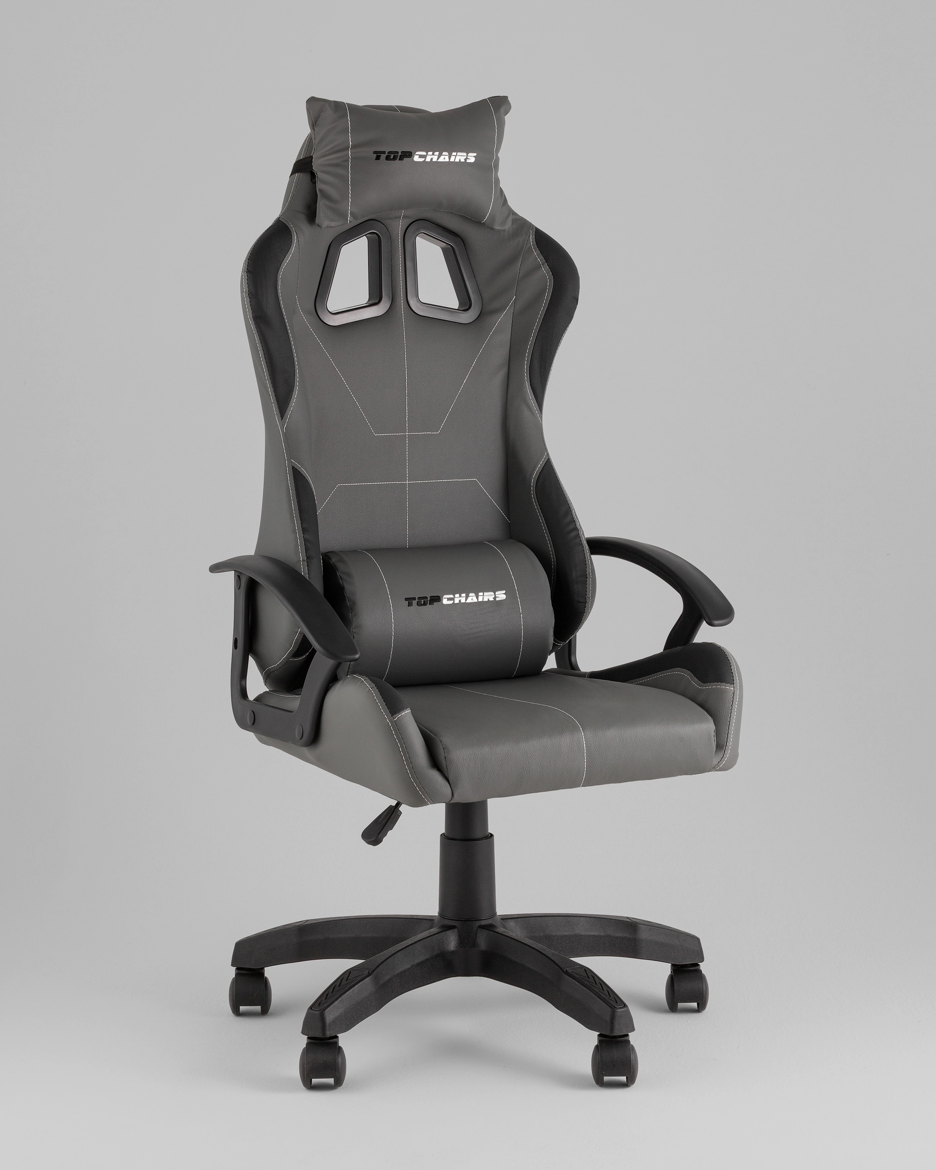 Кресло спортивное TopChairs Wyvern серо-черный