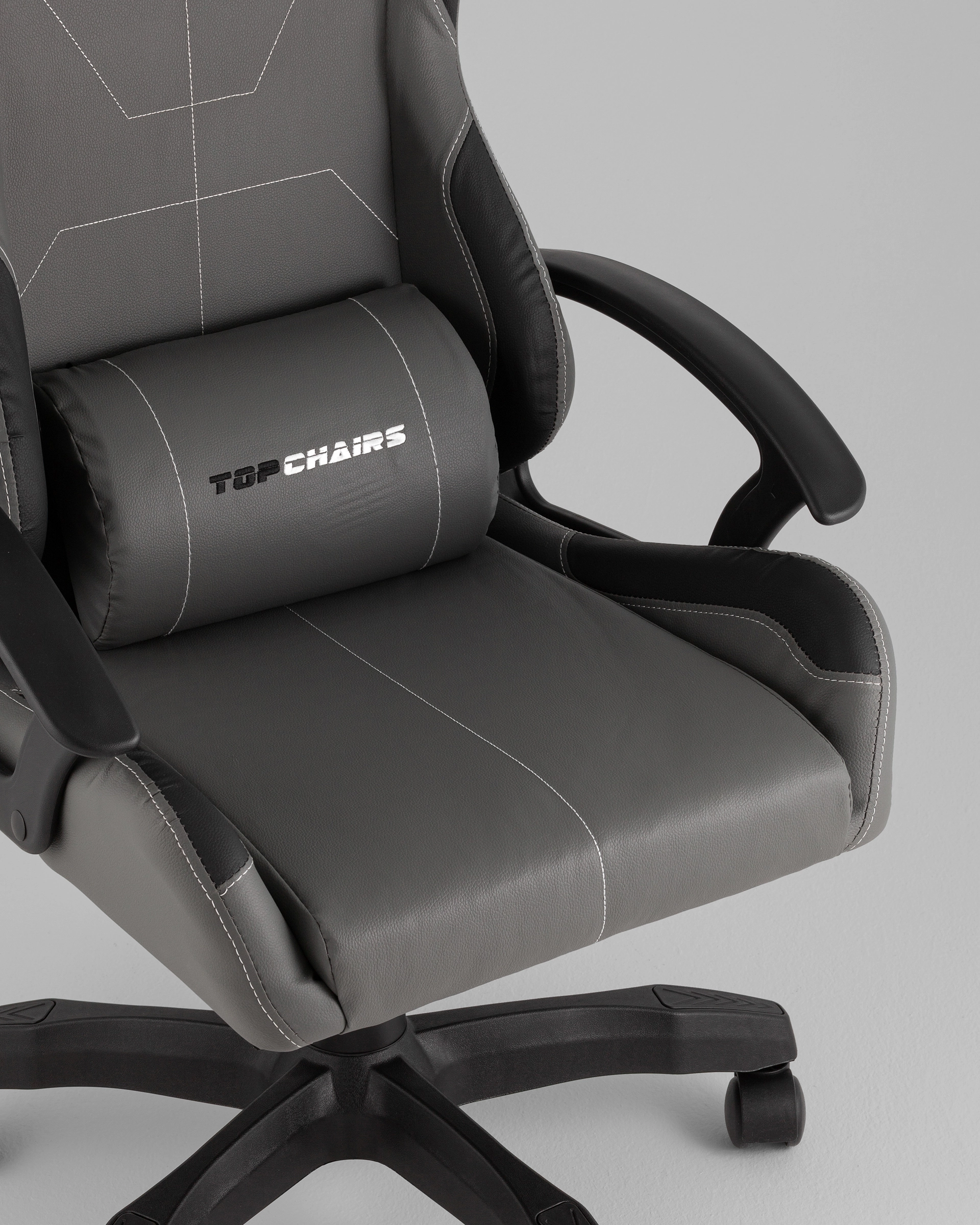 Кресло спортивное TopChairs Wyvern серо-черный