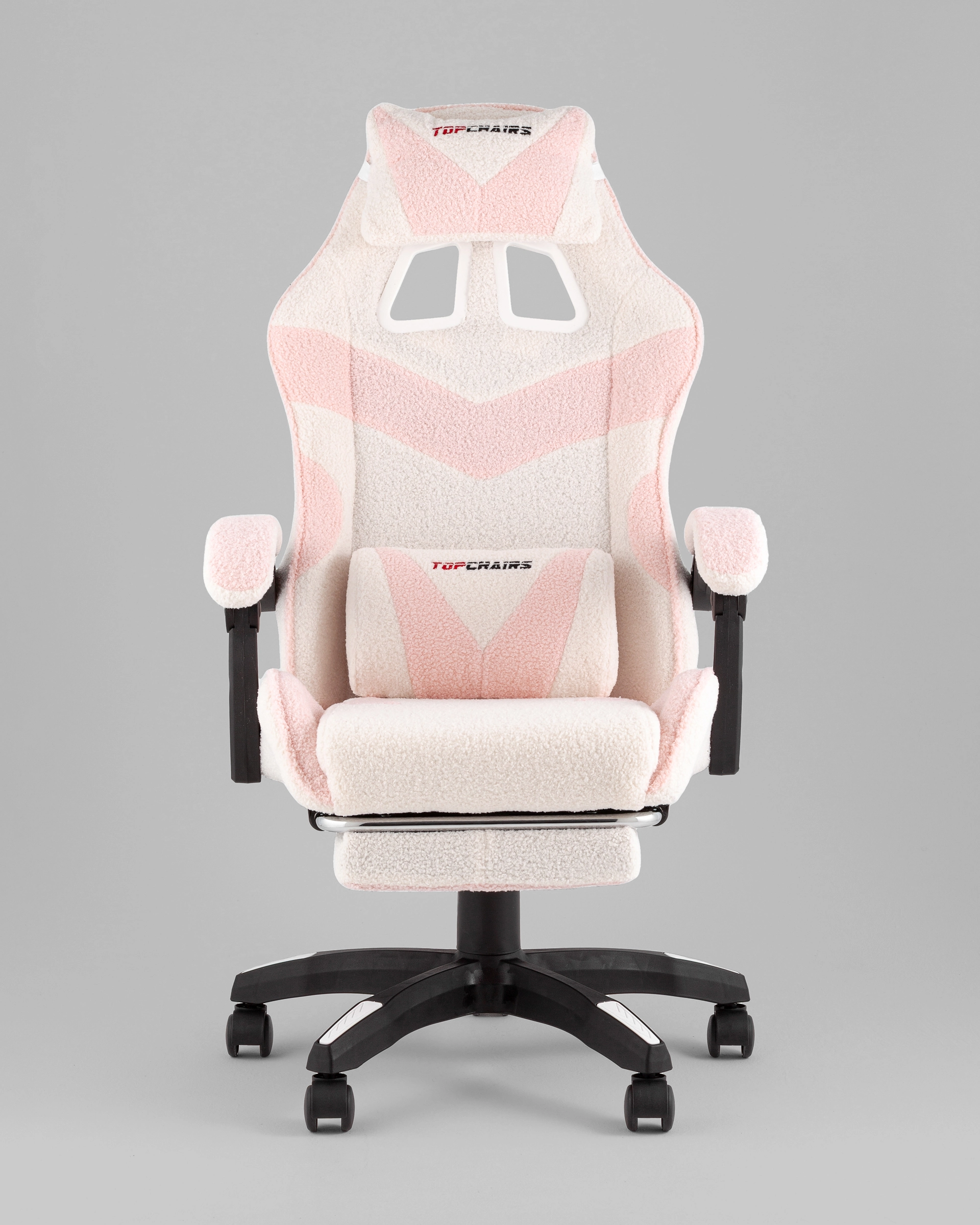 Кресло спортивное TopChairs MG-7019 букле бело-розовый