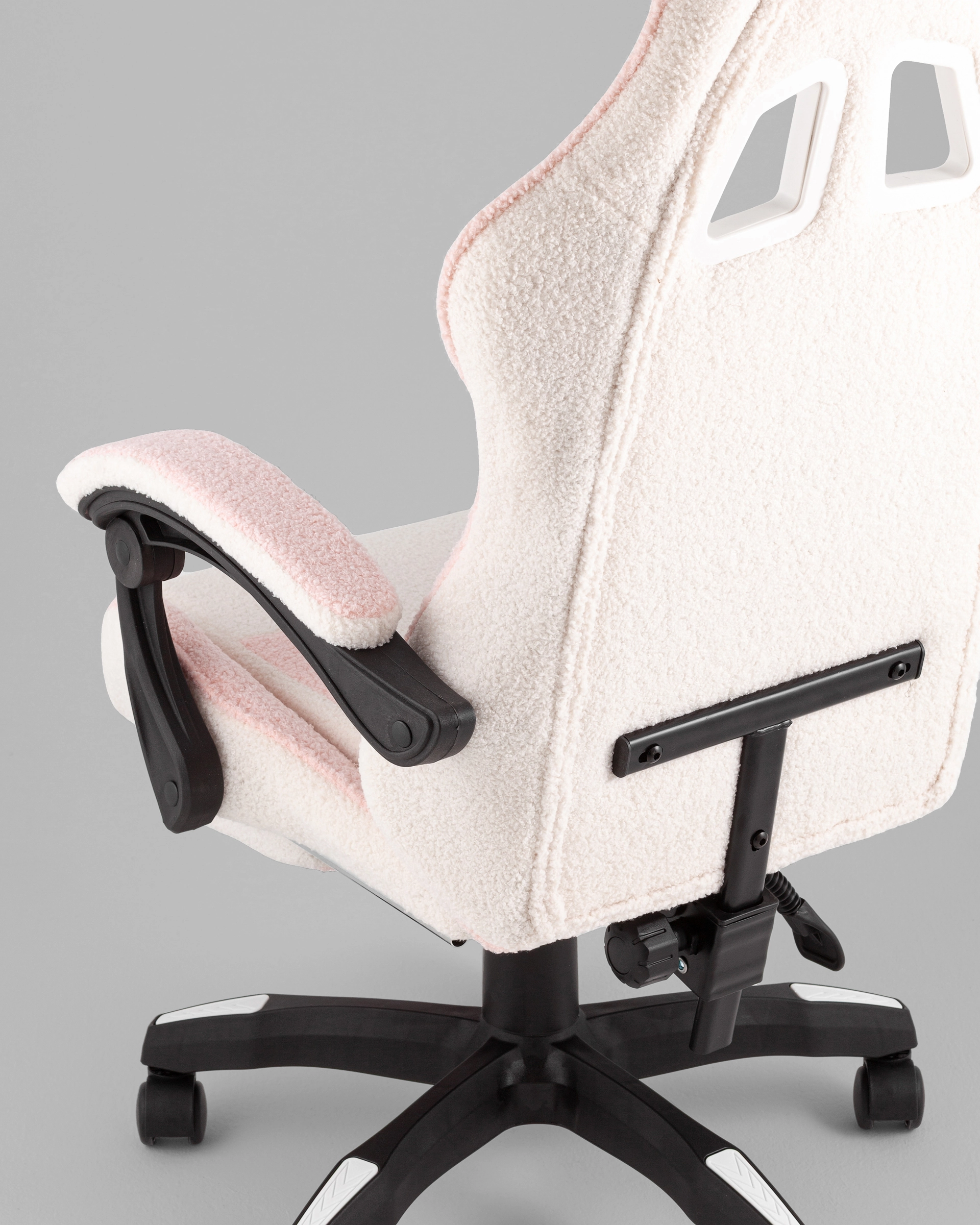 Кресло спортивное TopChairs MG-7019 букле бело-розовый