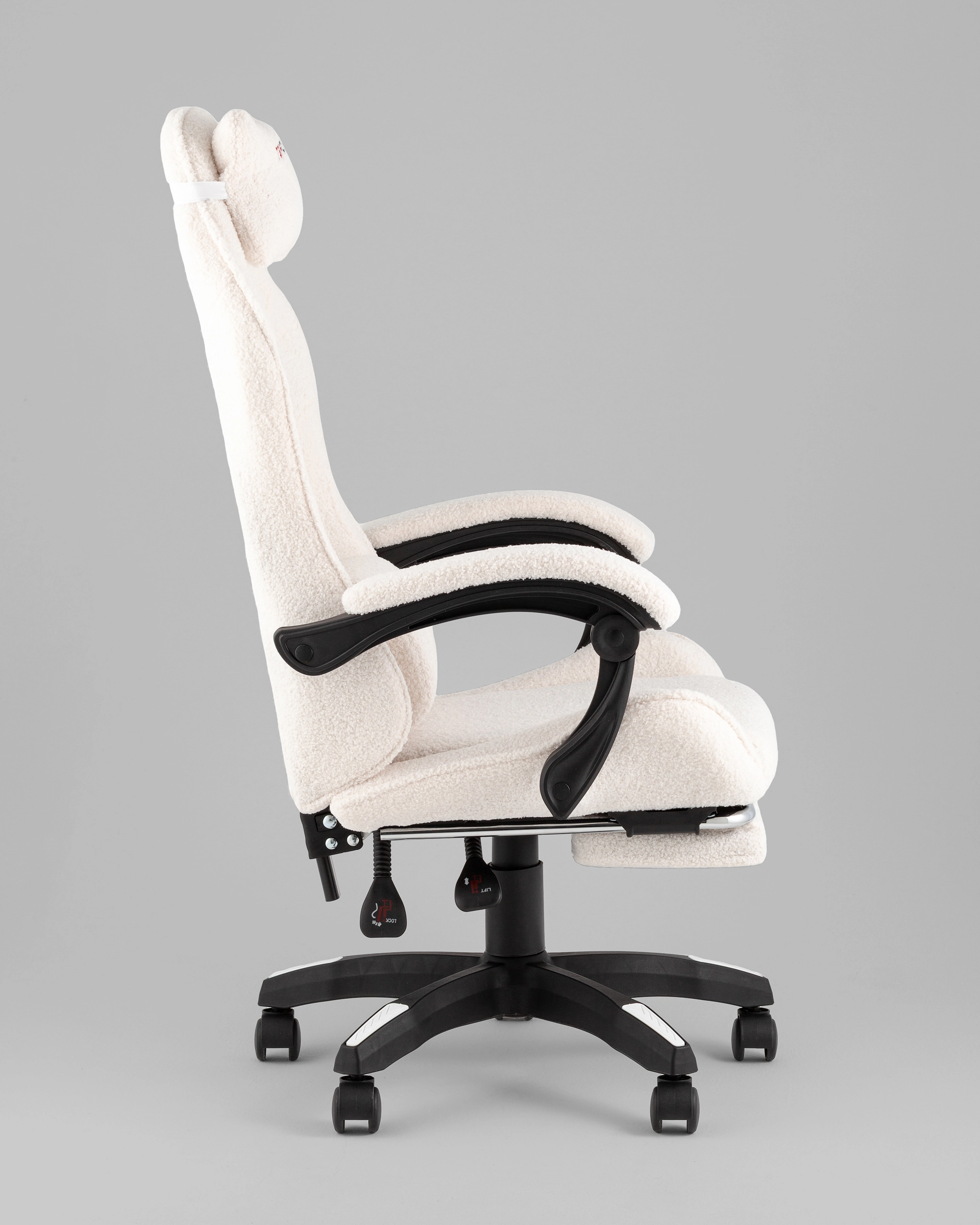 Кресло спортивное TopChairs MG-7019 букле белый