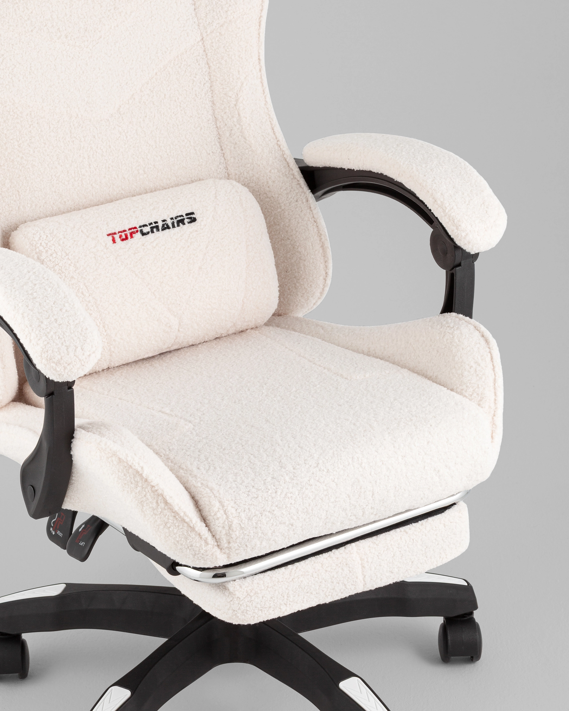 Кресло спортивное TopChairs MG-7019 букле белый