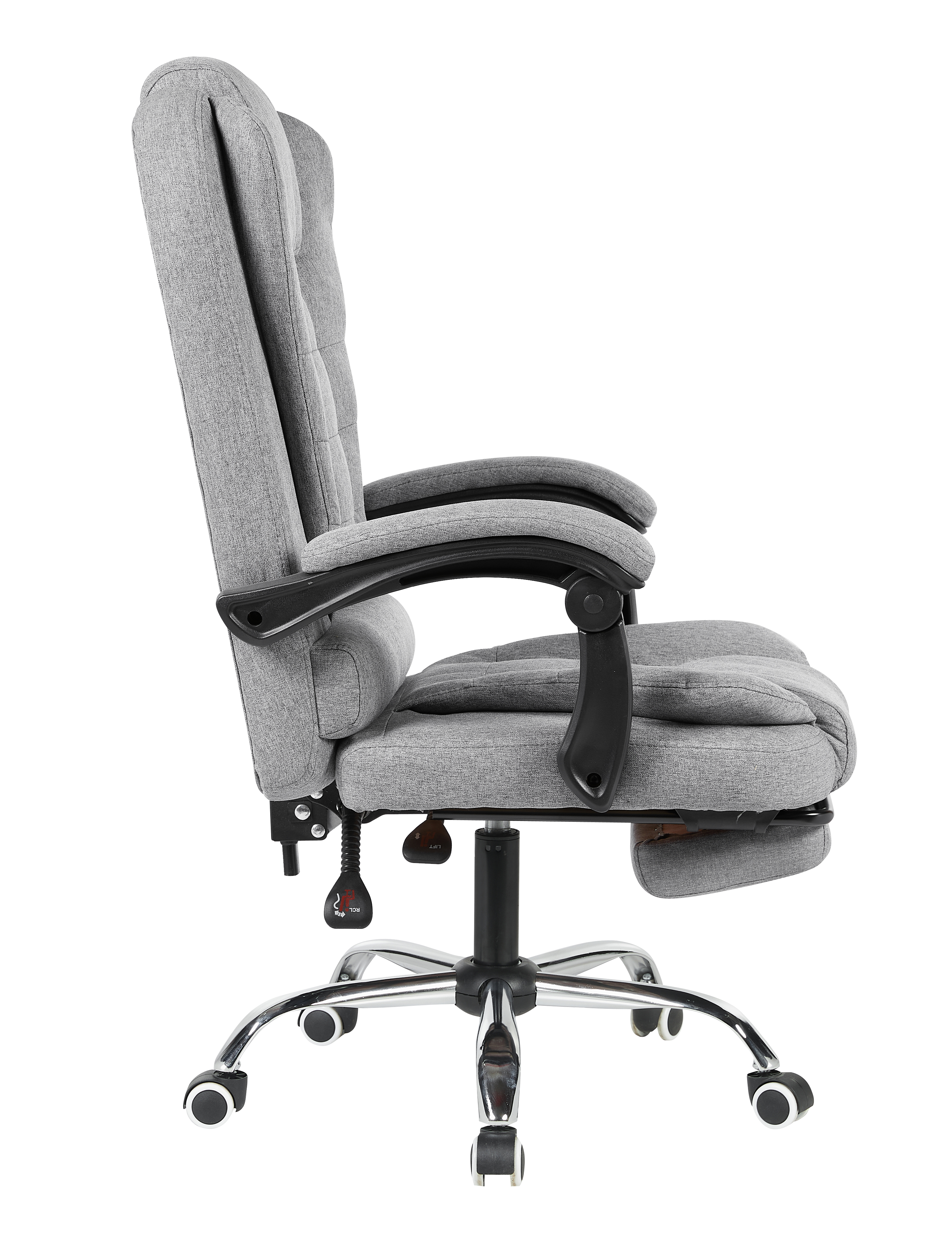 Кресло руководителя TopChairs President NEW серое в ткани
