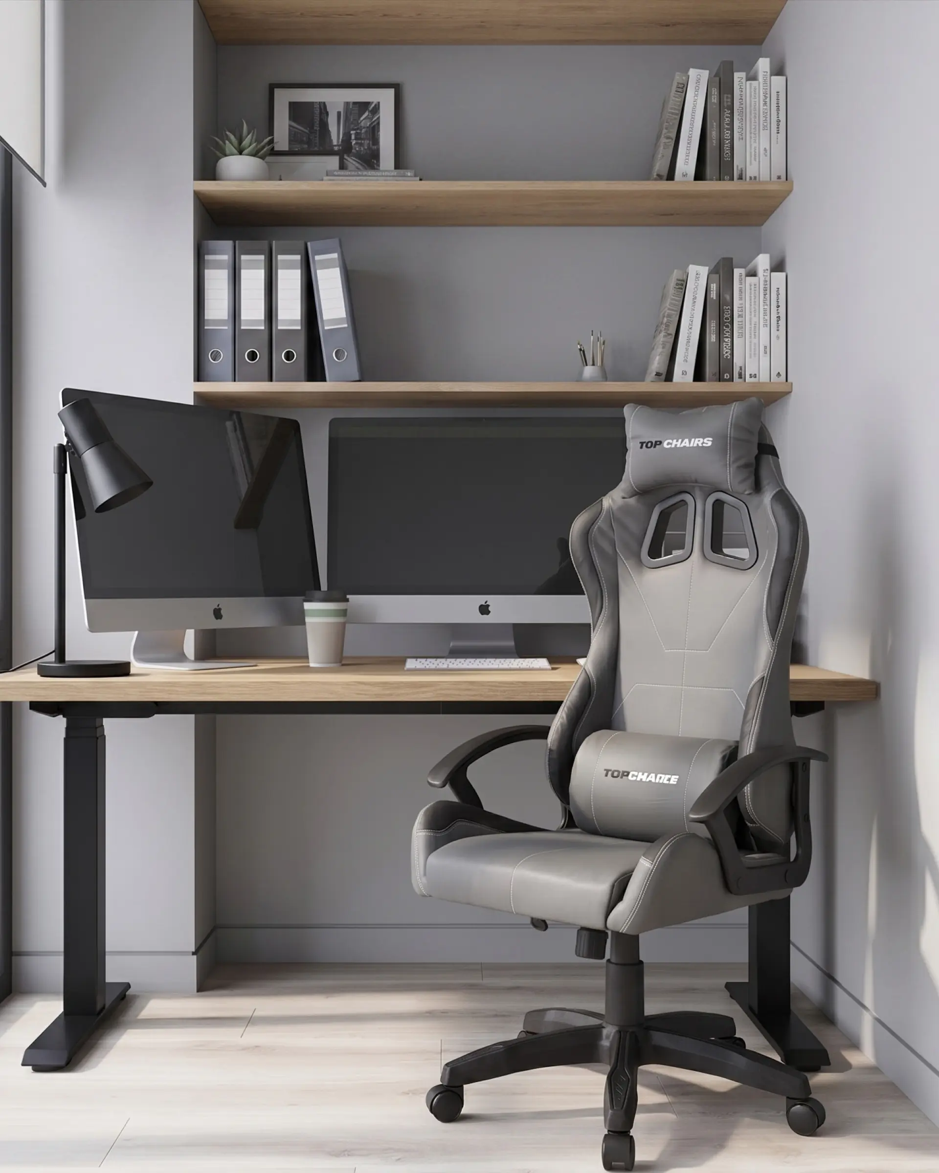 Кресло спортивное TopChairs Wyvern серо-черный