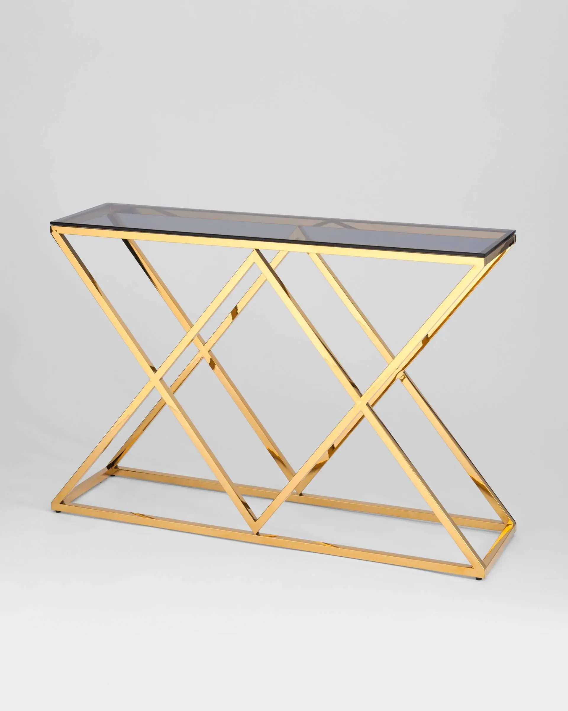 Консоль ИНСИГНИЯ 115*30 золото стекло smoke