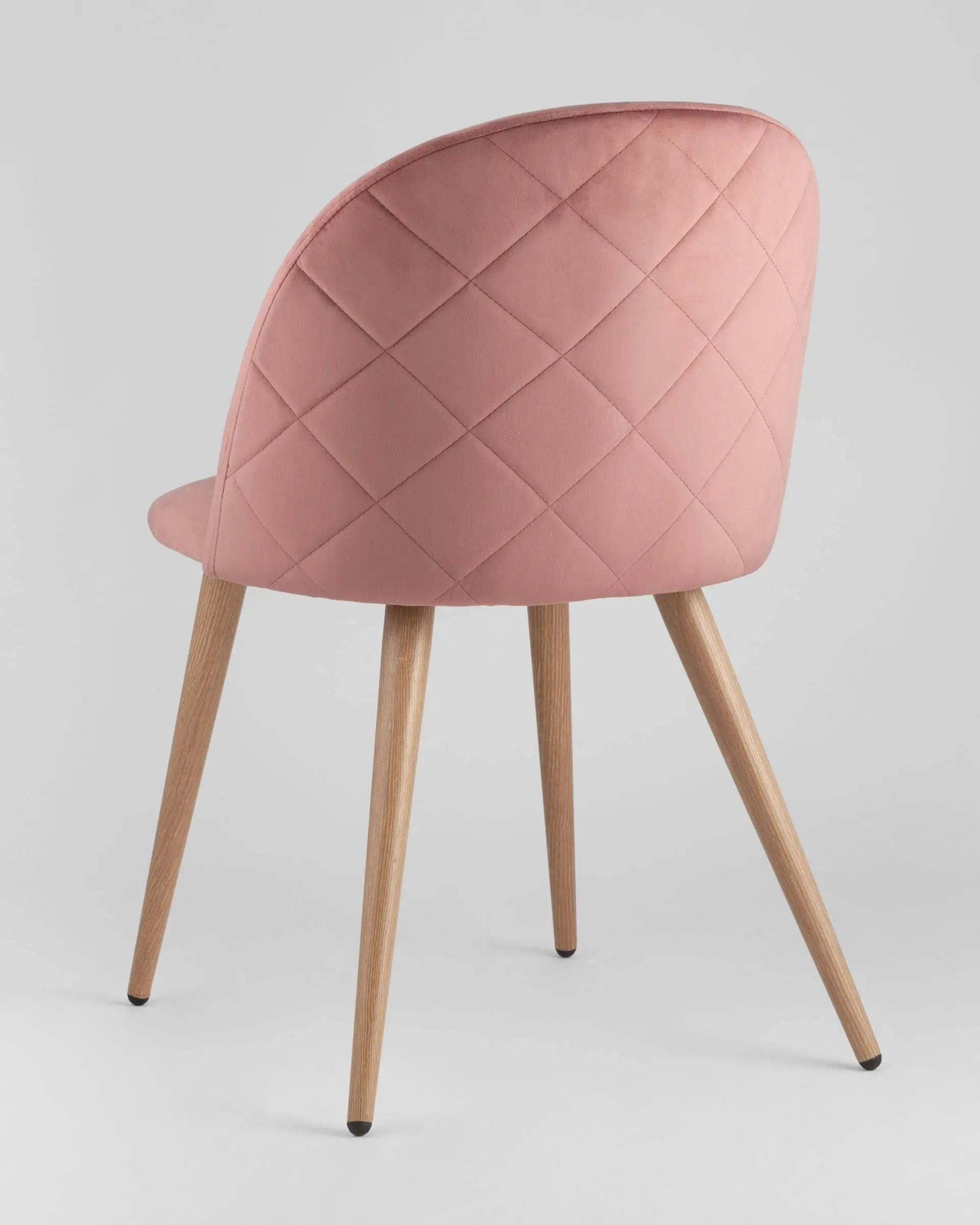 Обеденная группа стол Target 80*80, 4 стула Лион велюр с ромбами розовый