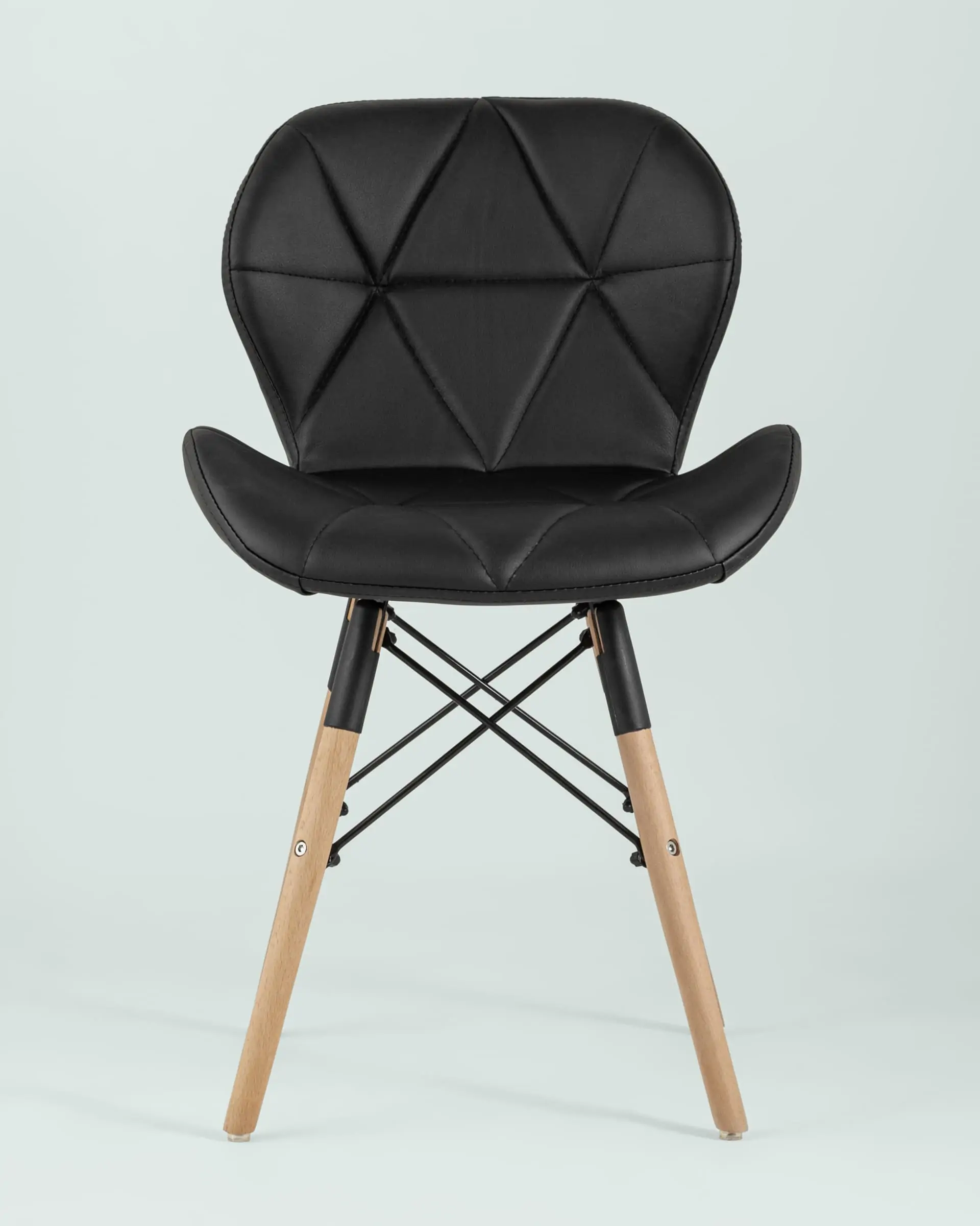 Обеденная группа стол Target 80*80, 4 стула Бон экокожа черный