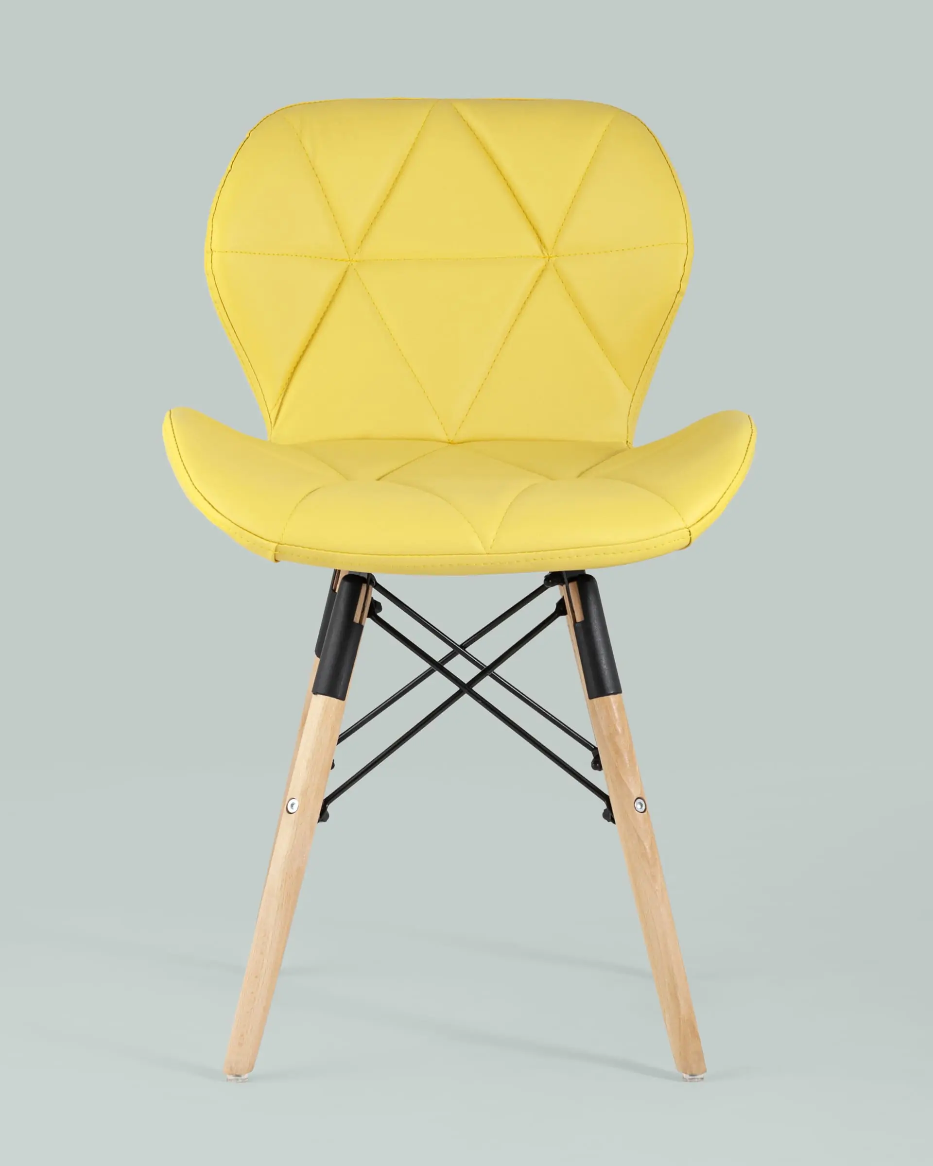 Обеденная группа стол Target 80*80, 4 стула Бон экокожа желтый