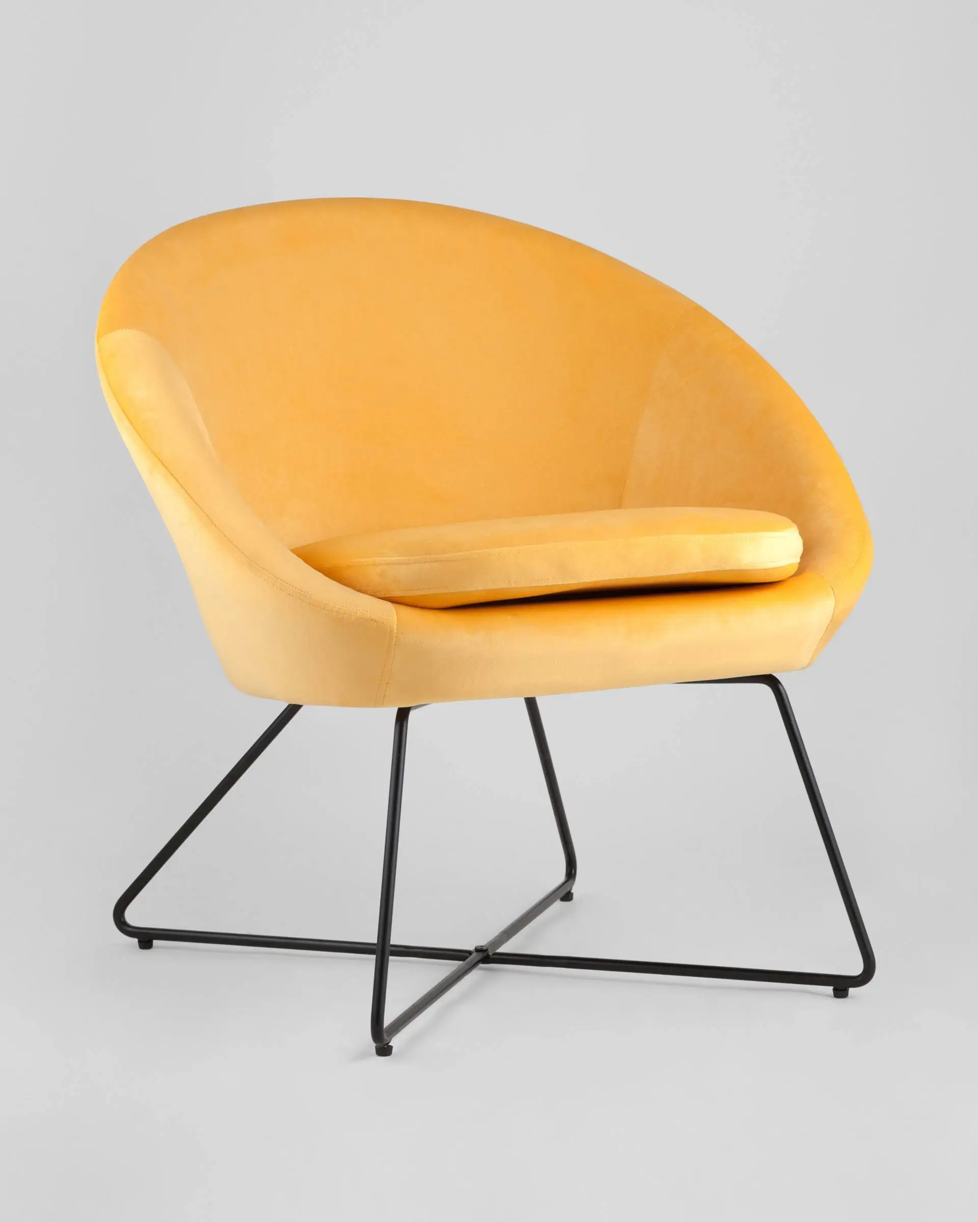 Кресло Колумбия оранжевое велюр на металлических ножках