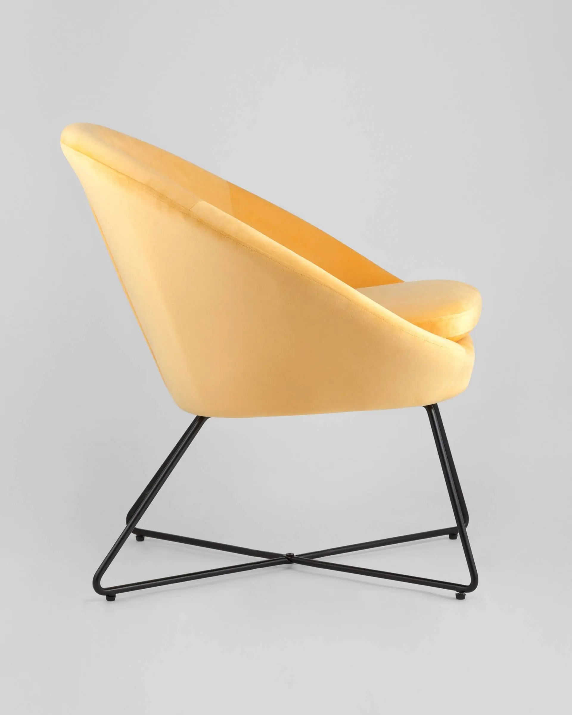 Кресло Колумбия оранжевое велюр на металлических ножках