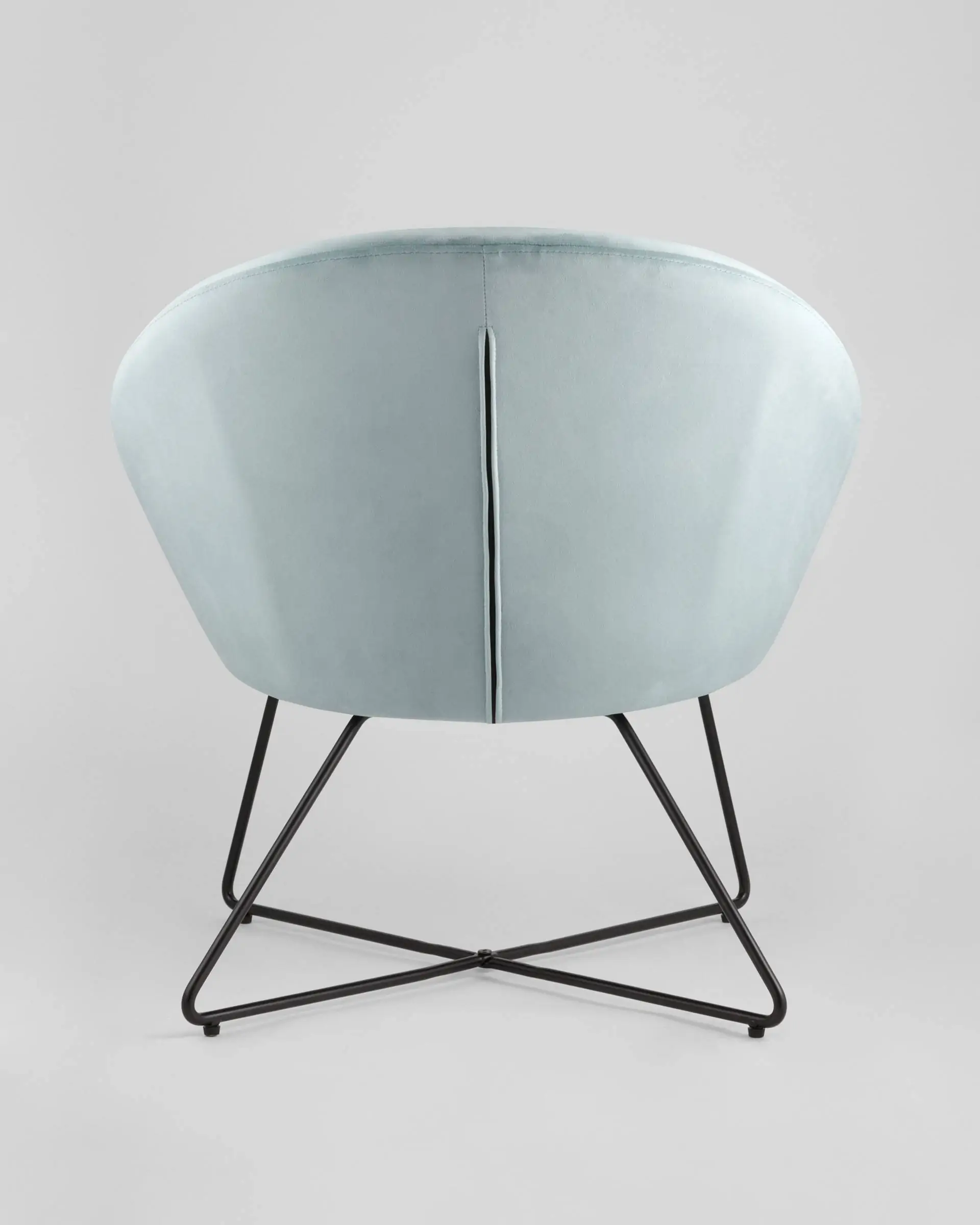 Кресло Колумбия пыльно-голубое велюр на металлических ножках