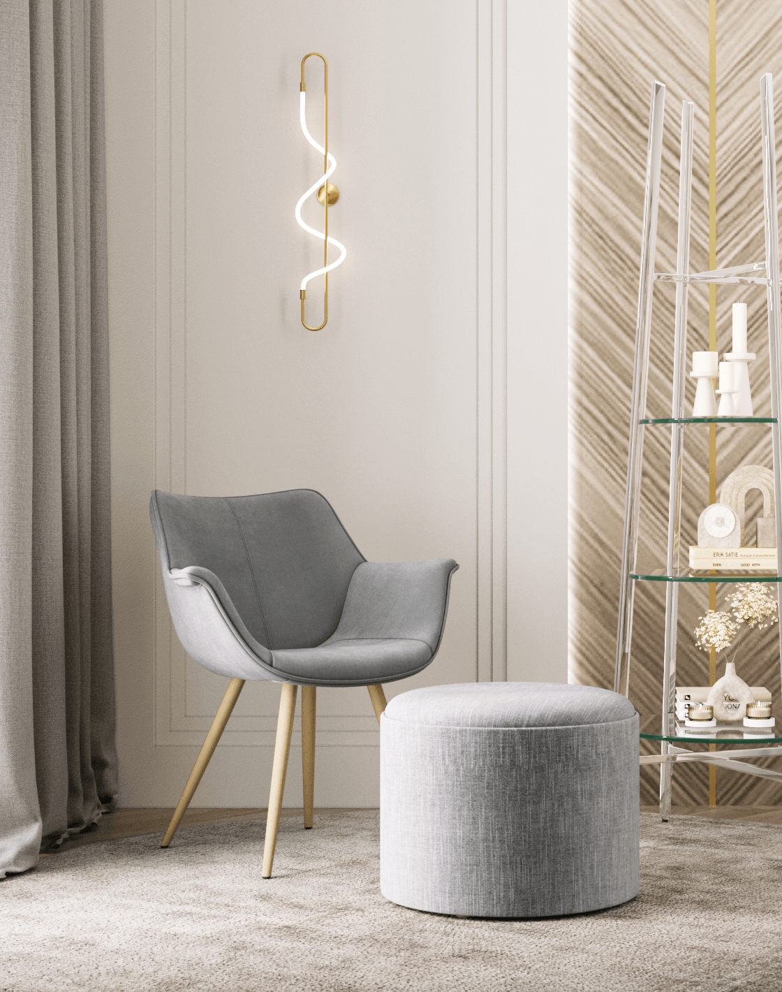 Пуф-столик Хюгге, Настенный светильник True