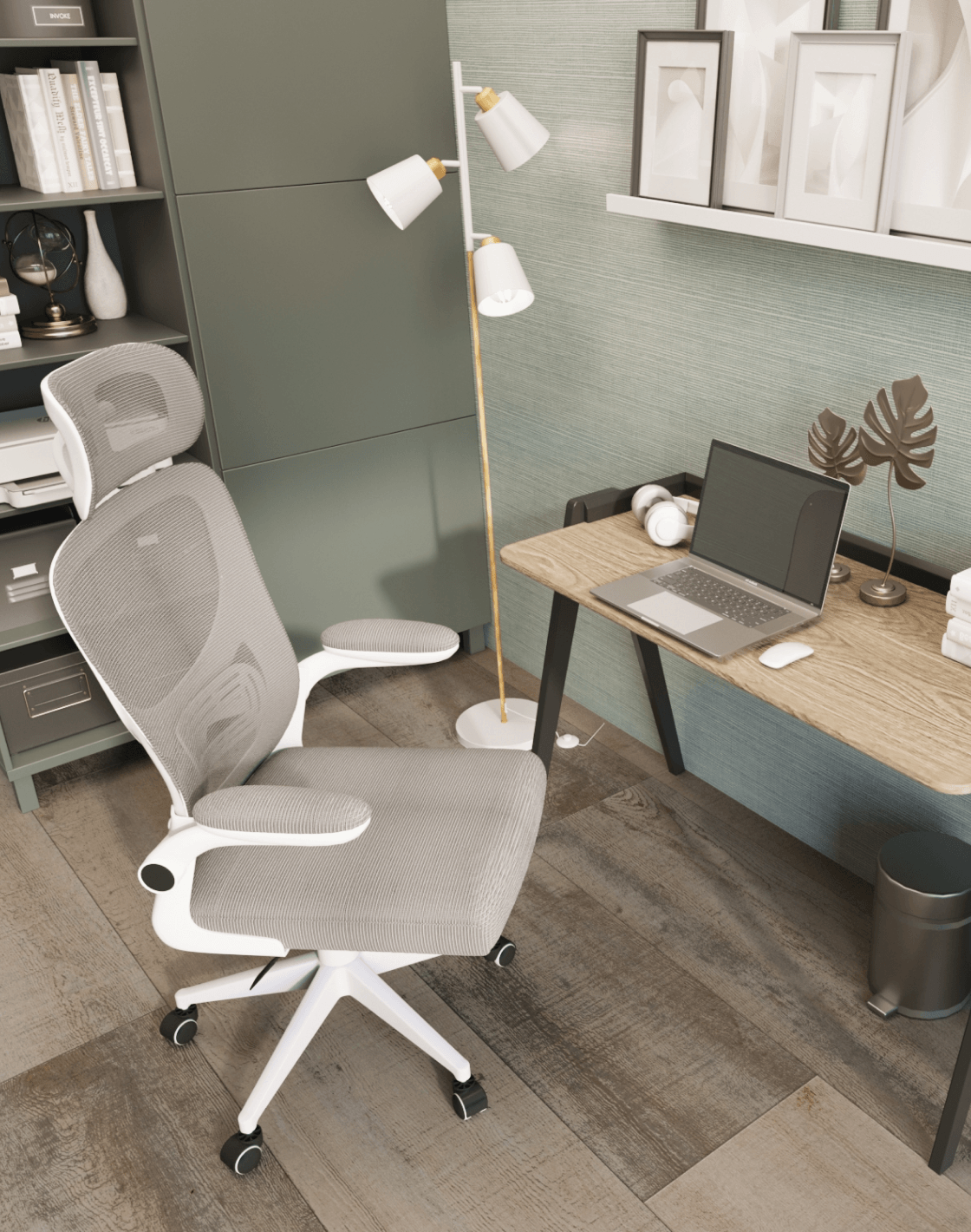 Торшер Floor, Стол письменный Pyramid, Кресло офисное TopChairs Airone