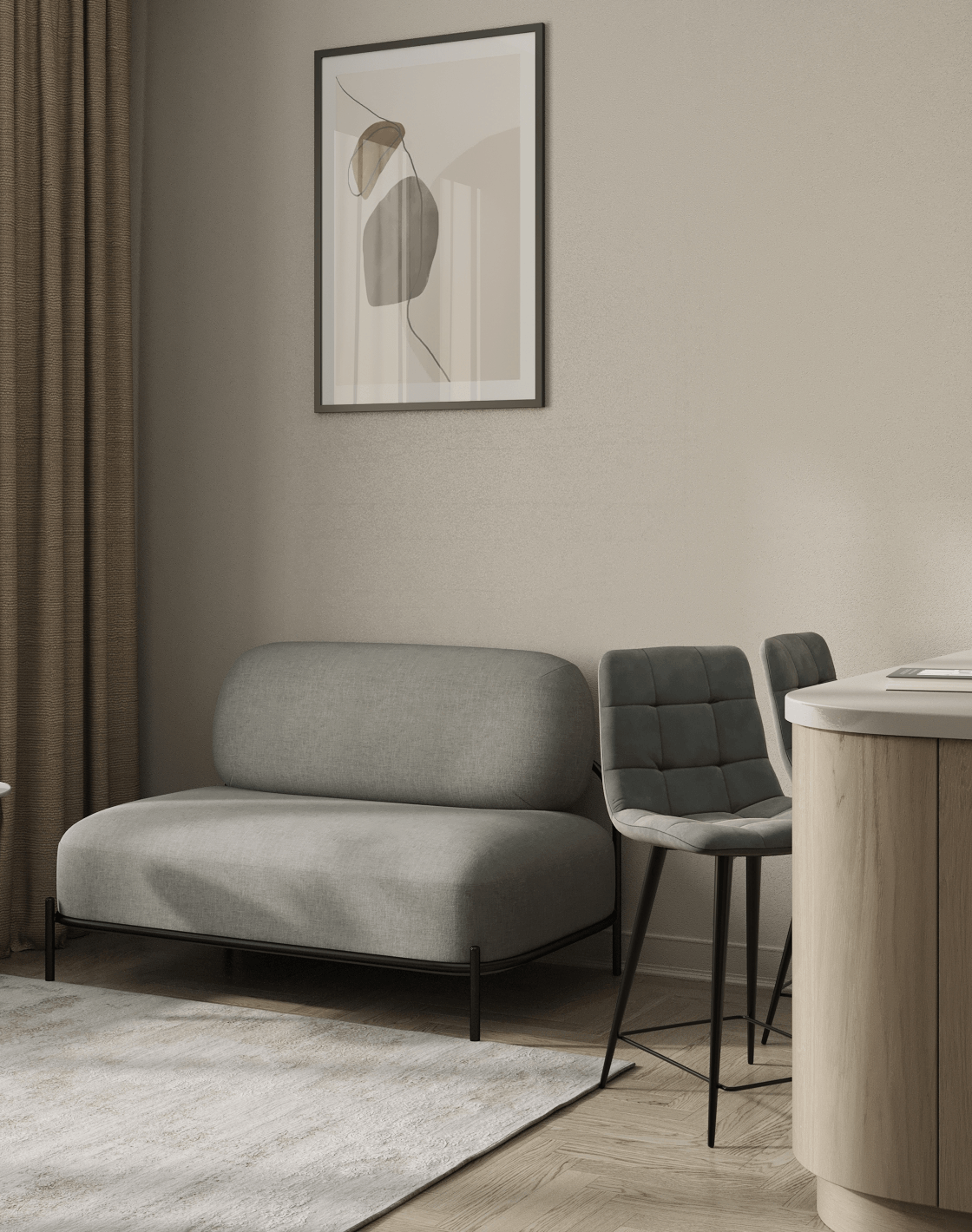 Диван Стоун, Стул полубарный Джанго