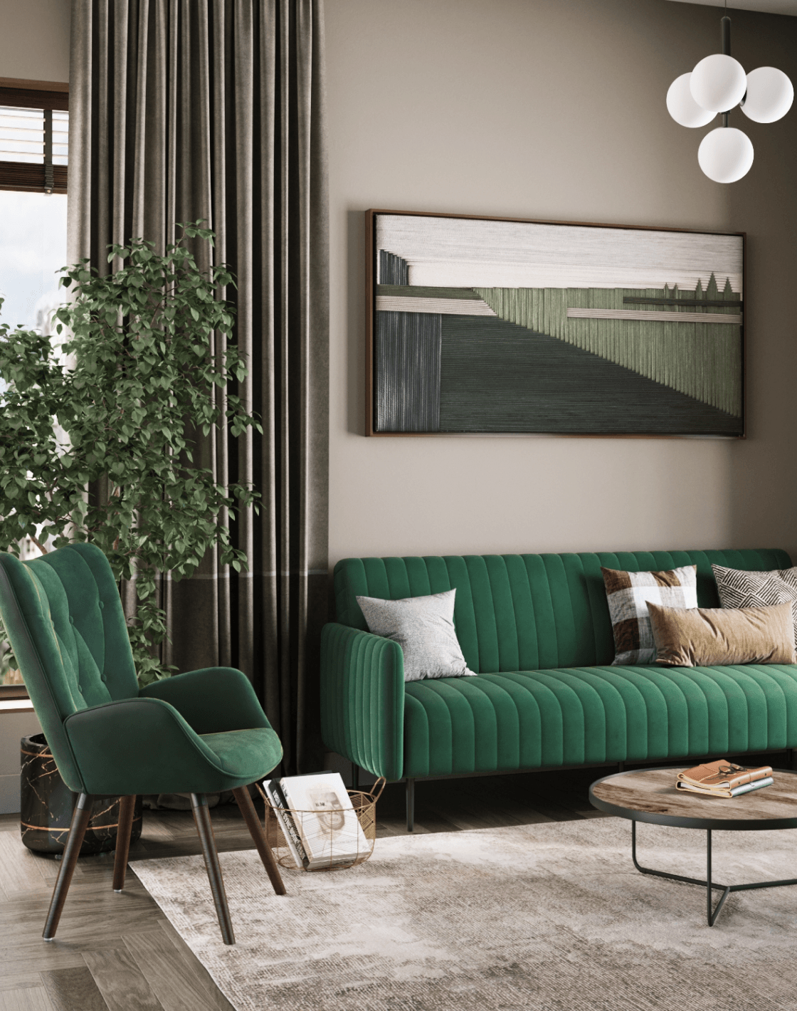 Диван Дрезден, Кресло Гранд, Торшер Omaha