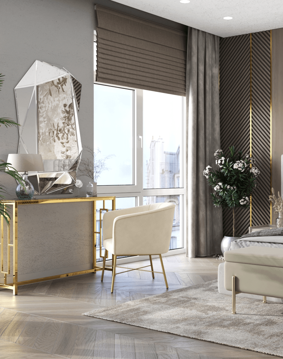 Кресло Шале, Консоль Бруклин, Банкетка Болейн