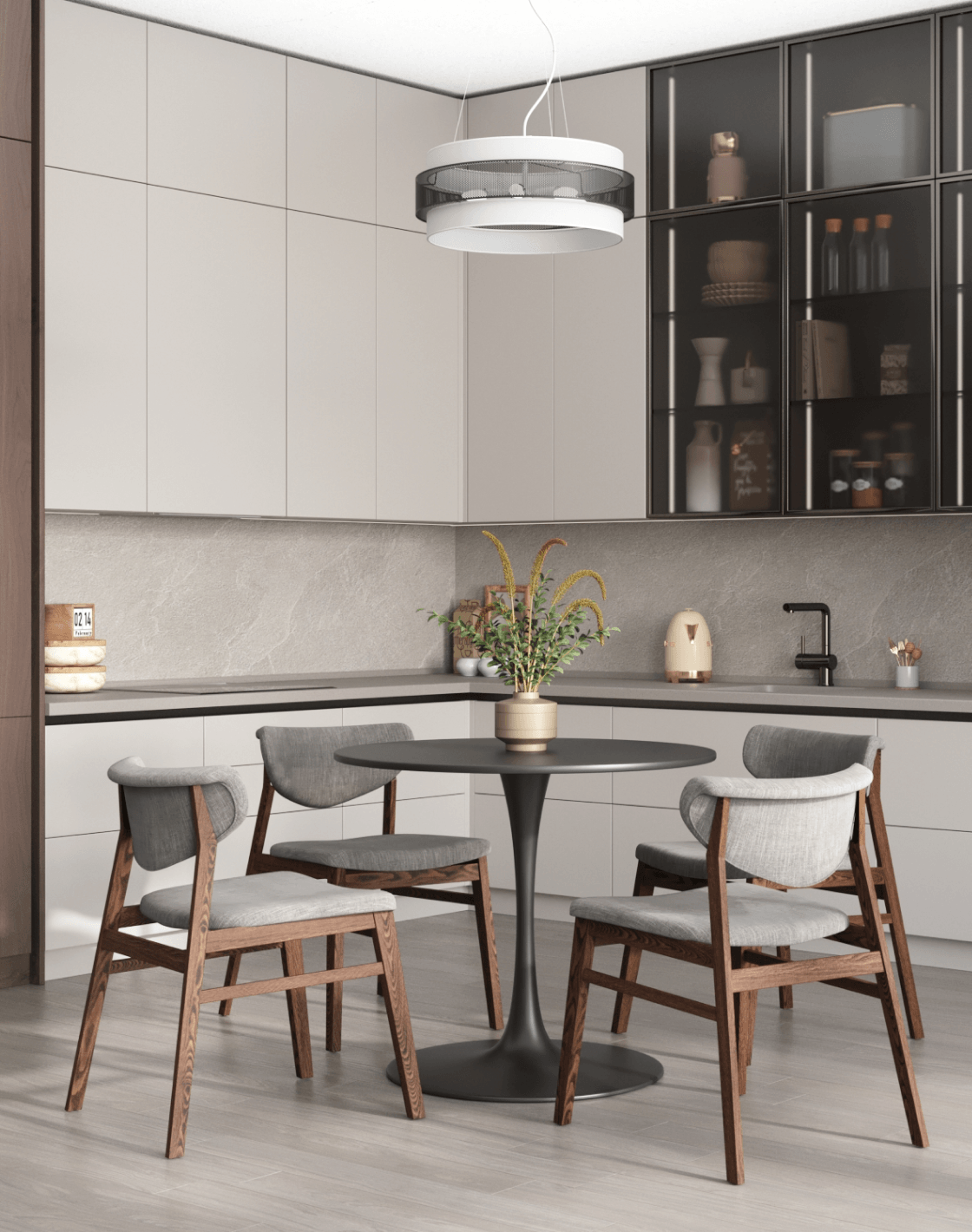 Стол Tulip, Стул RAGNAR, Люстра подвесная Gela