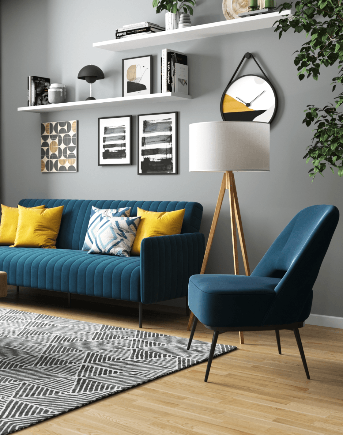 Синий диван Дрезден, Кресло  