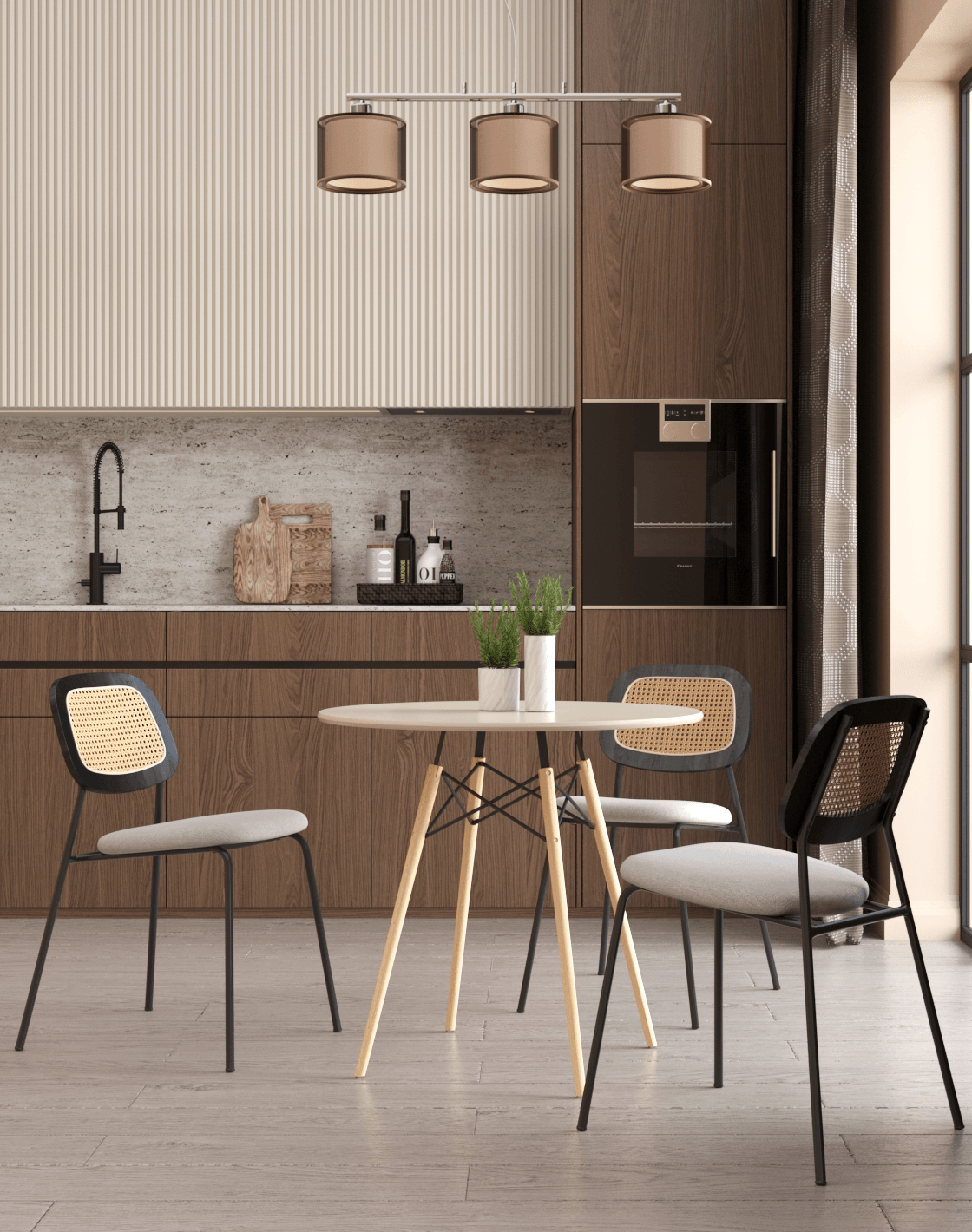 Стол DSW, Стул Летти, Светильник подвесной Room