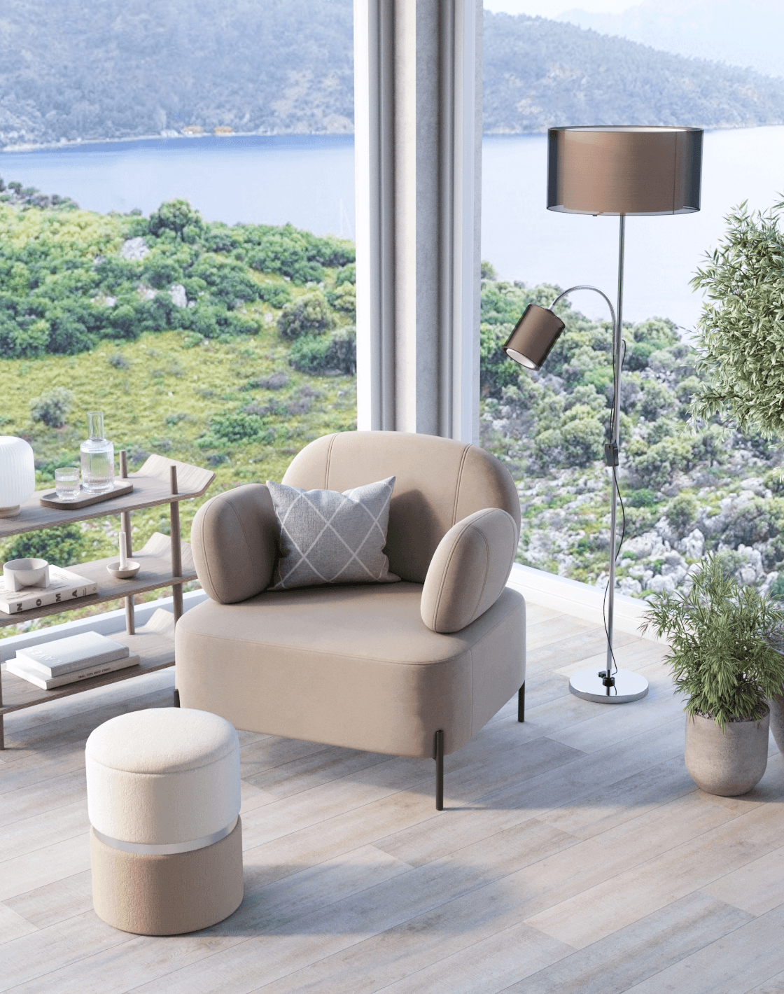 Пуф Кэрри, Кресло Кэнди, Торшер Room