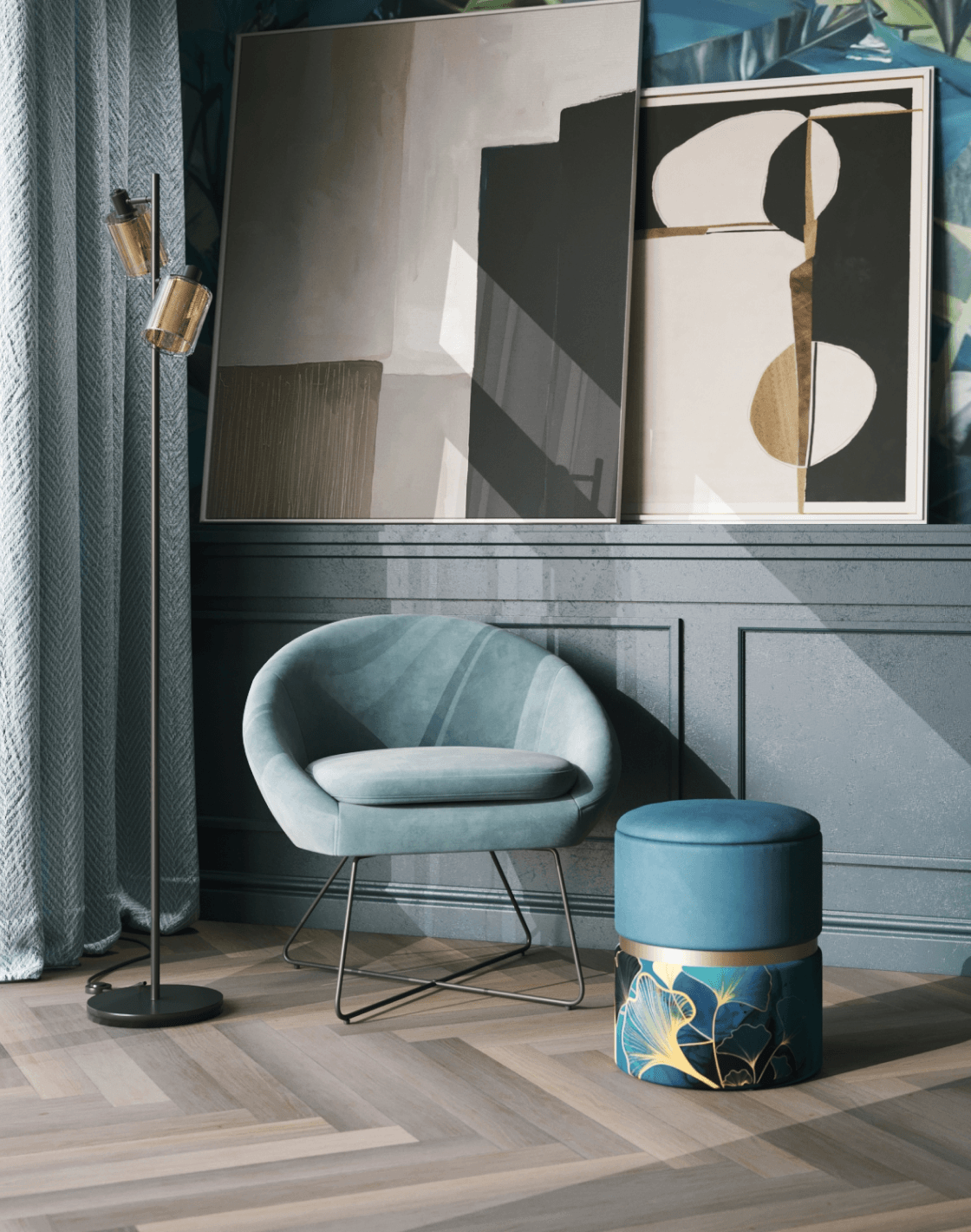  Пуф Кэрри, Торшер Suspent, Кресло Колумбия