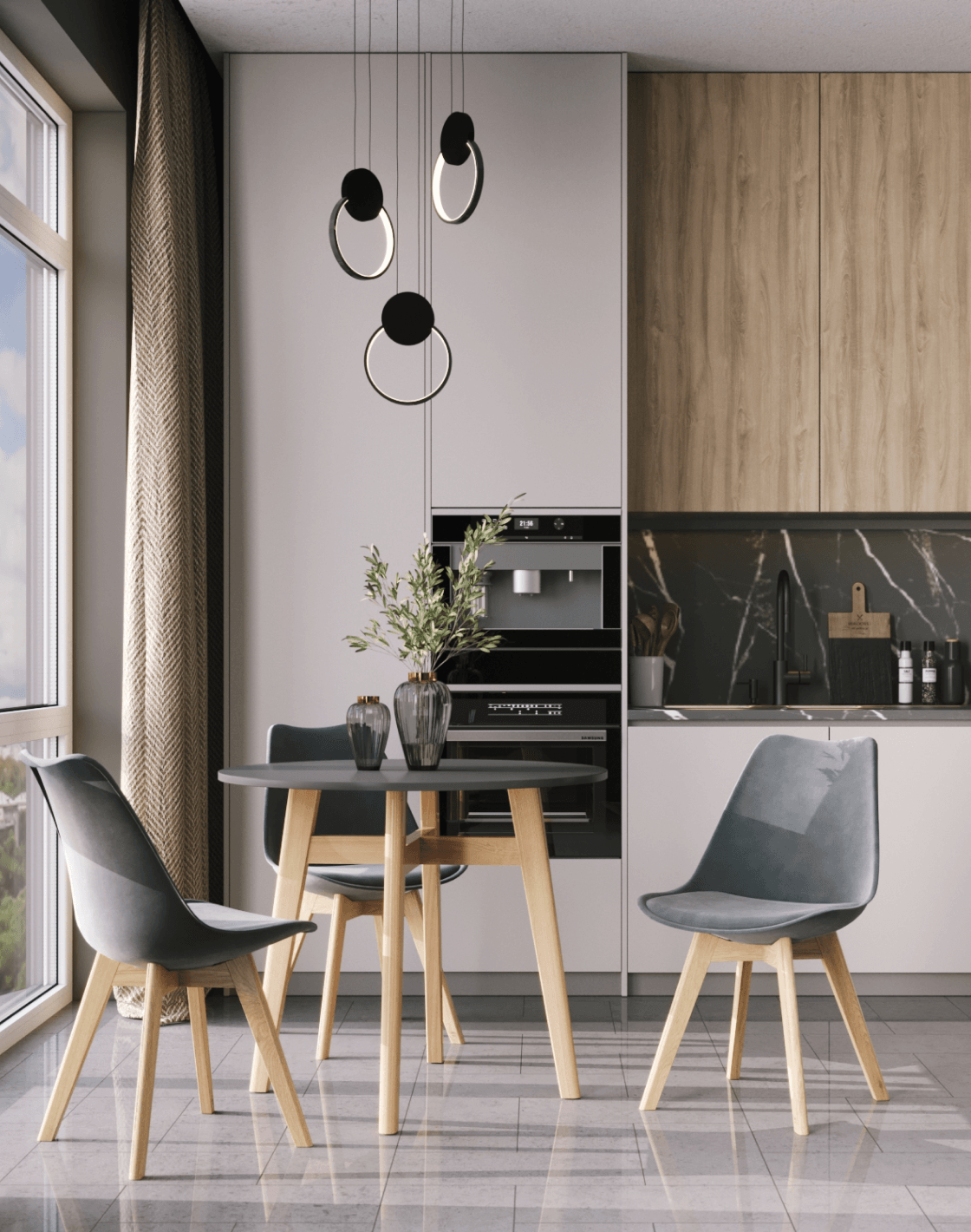 Стол Target, Стул FRANKFURT, Светильник подвесной Store