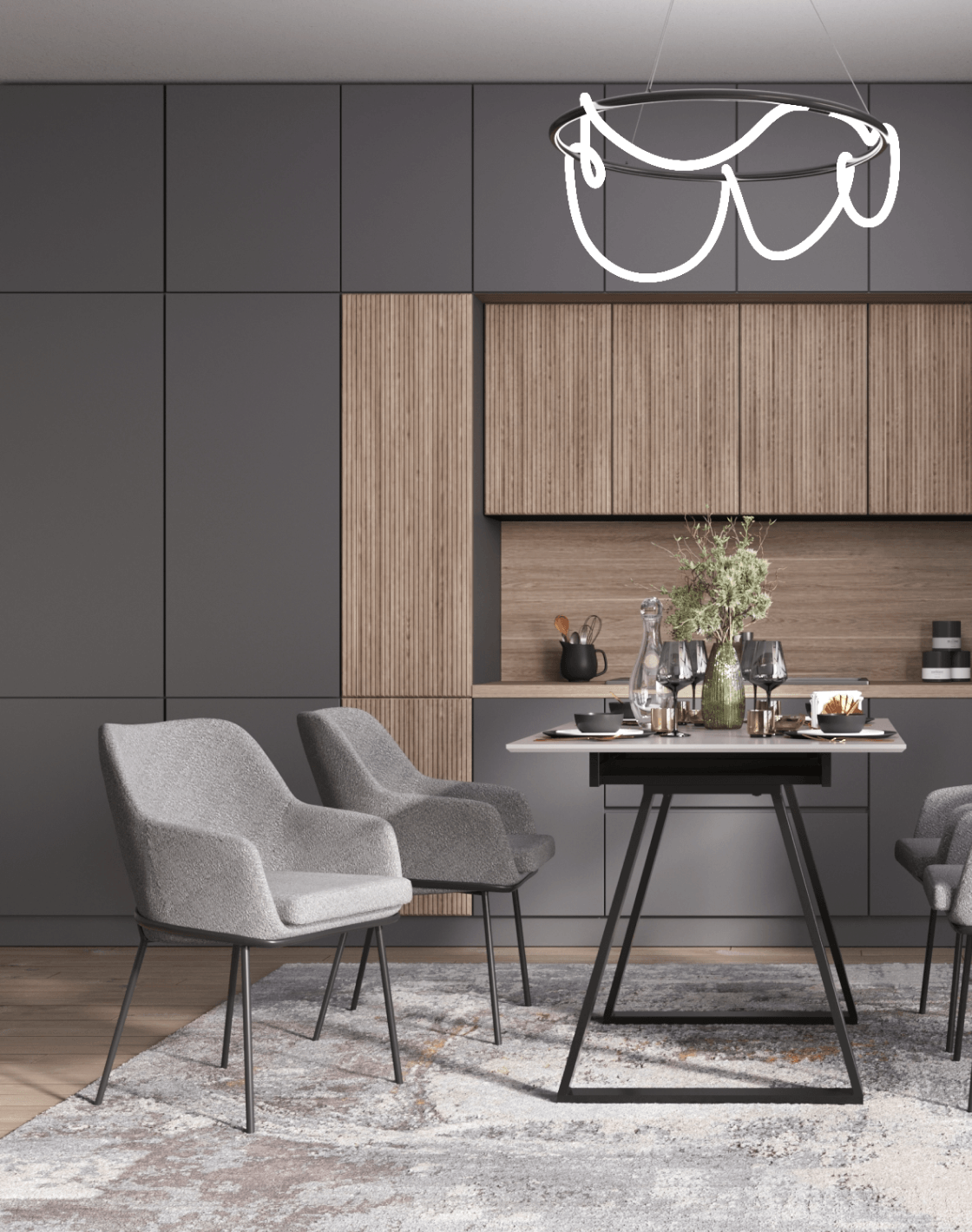 Стул Кози, Стол Детройт, Светильник подвесной True