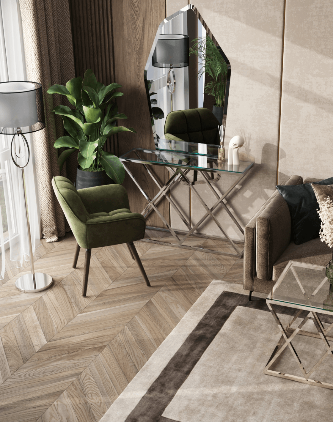  Торшер Dark, Кресло Брайан, Консоль ИНСИГНИЯ, Журнальный столик ИНСИГНИЯ