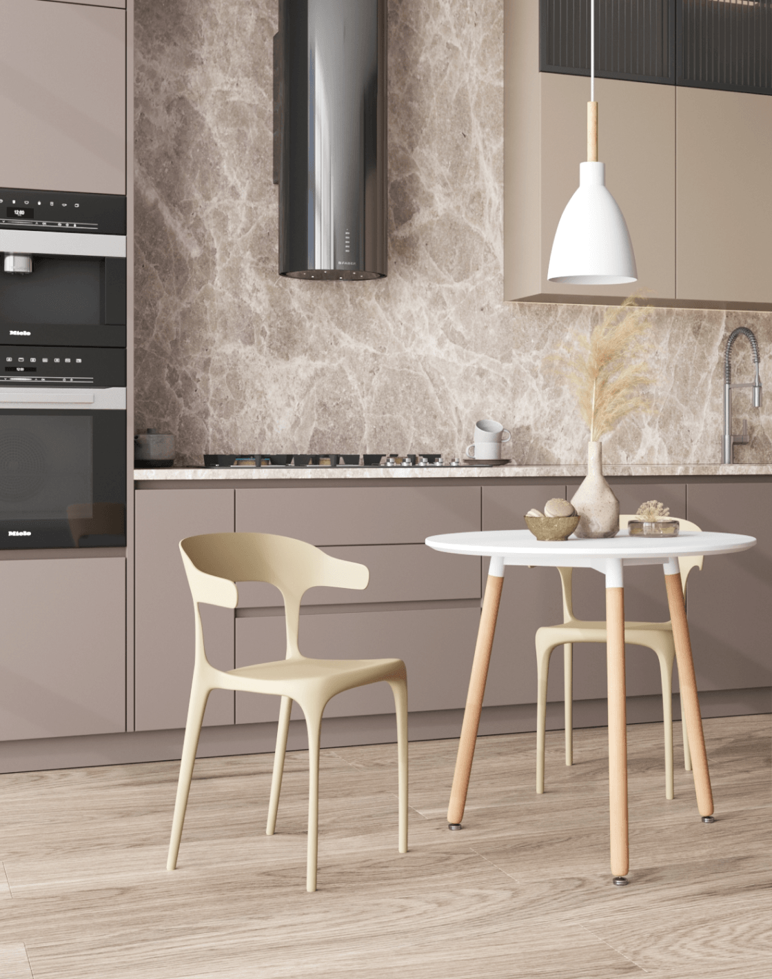 Стул Neo, Стол DST, Светильник подвесной Toni