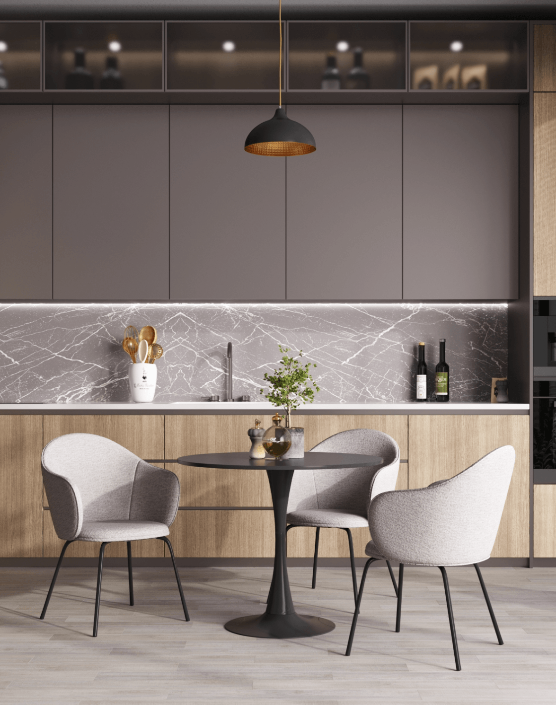 Стул Echo, Стол Tulip, Светильник подвесной Sega