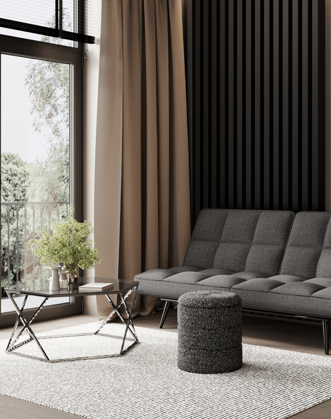 Пуф Hive, Диван Фьорд, Журнальный столик Круз