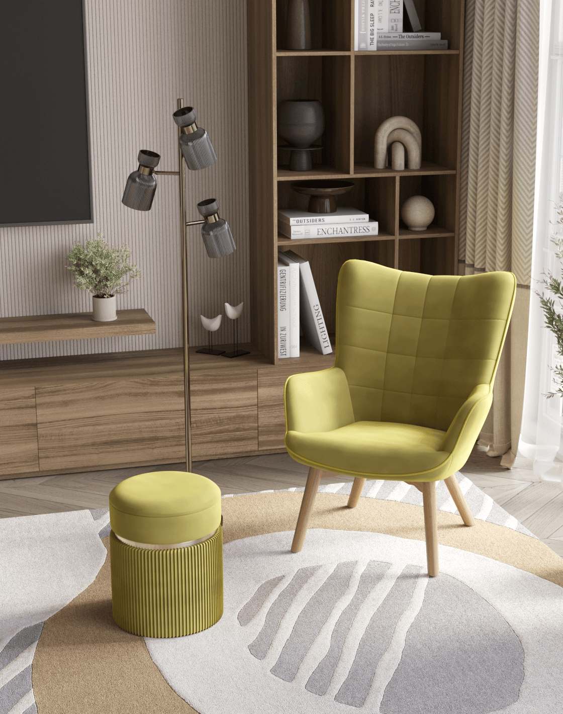 Пуф Миранда, Кресло Манго, Торшер Hadley