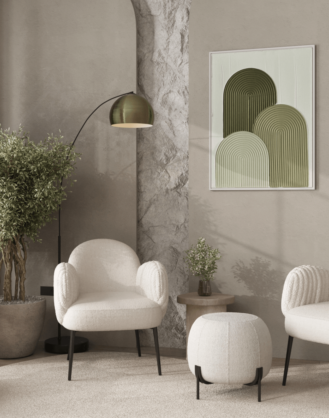  Пуф Флик, Торшер Arco, Консоль Wave Stripes