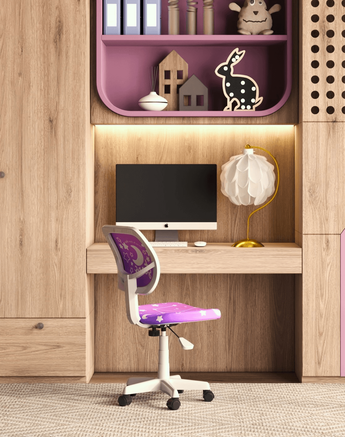 Настольная лампа Flake, Кресло компьютерное ЛОЛО