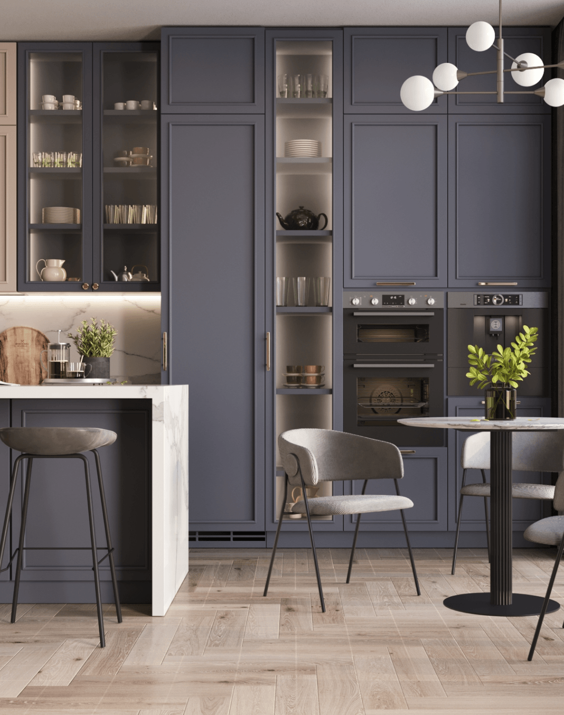 Стол Stem, Стул Колин, Стул барный Beetle, Светильник подвесной Molecule Стол Stem, Стул Колин, Стул барный Beetle, Светильник подвесной Molecule