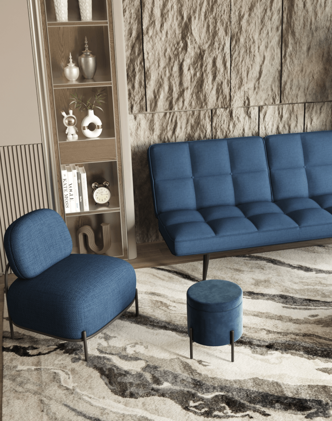 Пуф Грейс, Диван Фьорд, Кресло Стоун