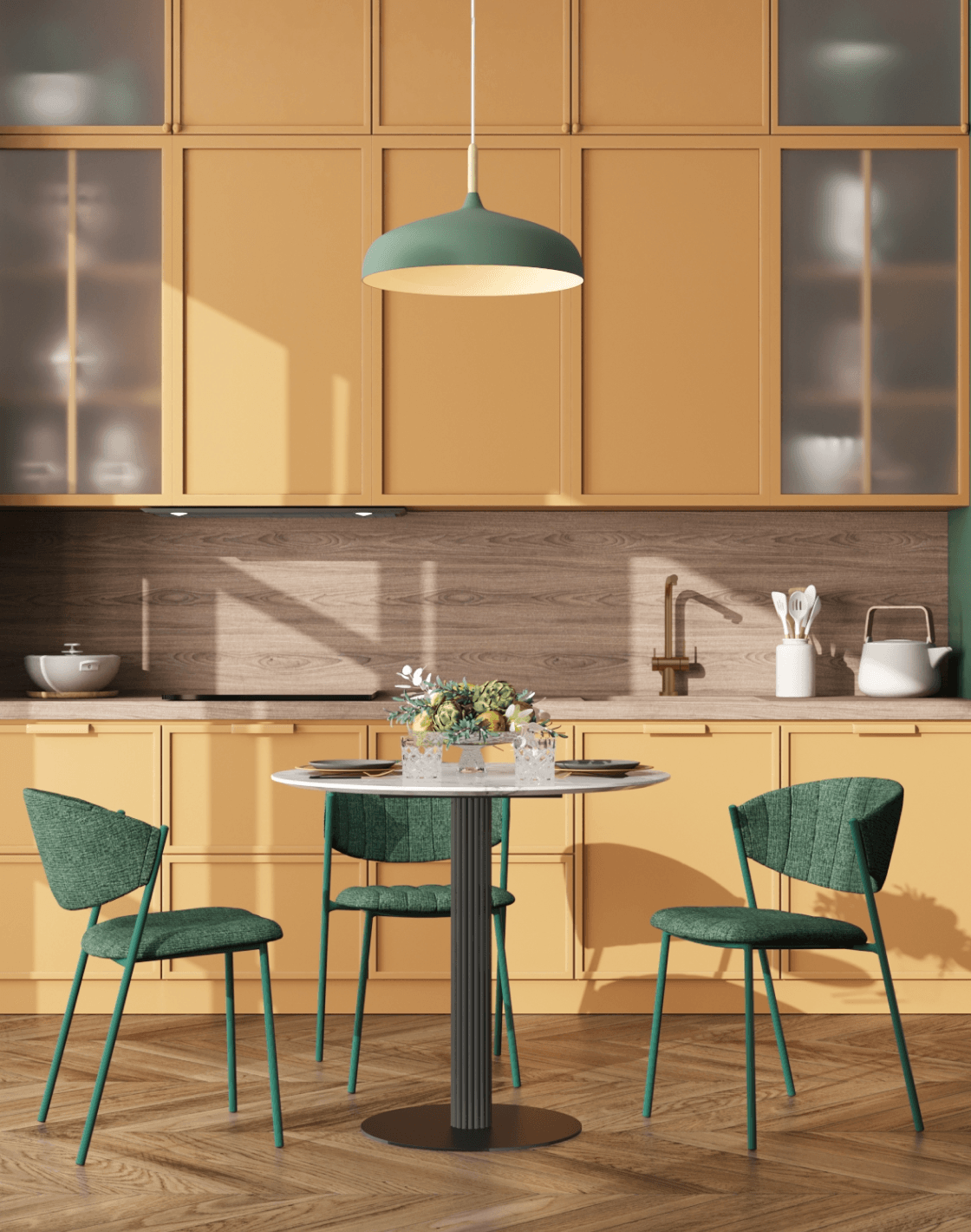 Стол Stem, Стул Харпер, Светильник подвесной Hygo