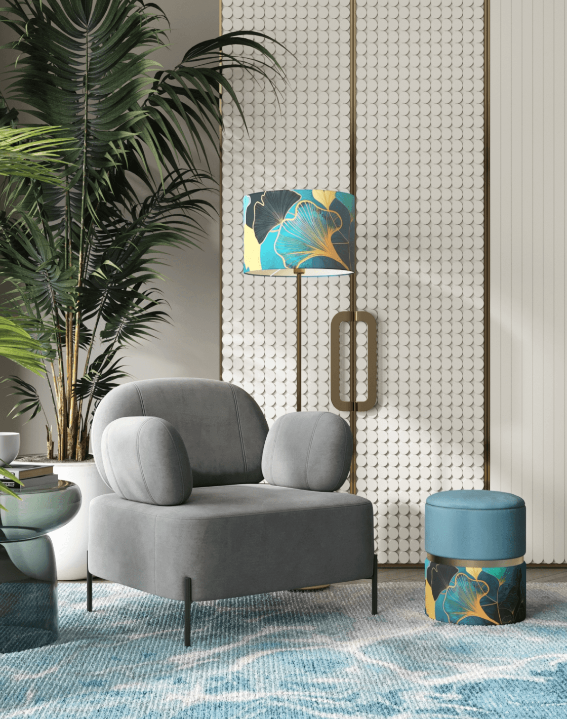 Пуф Кэрри, Кресло Кэнди, Торшер Gingko