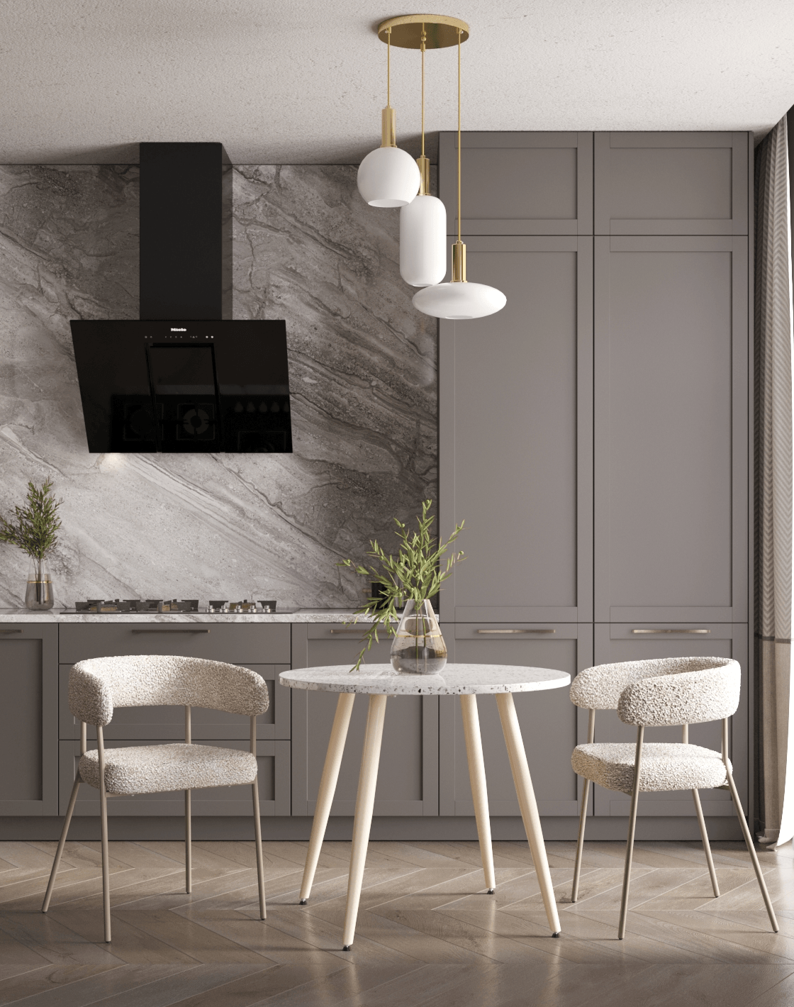 Стул Dambo, Стол Nymphaea, Светильник подвесной Martin 