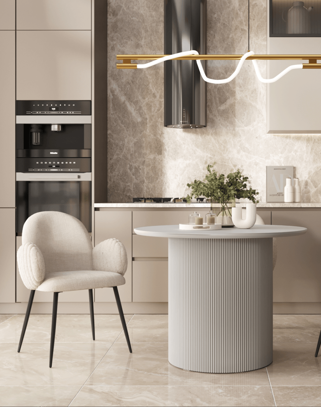 Стул Wave, Стол Ballet, Светильник подвесной True